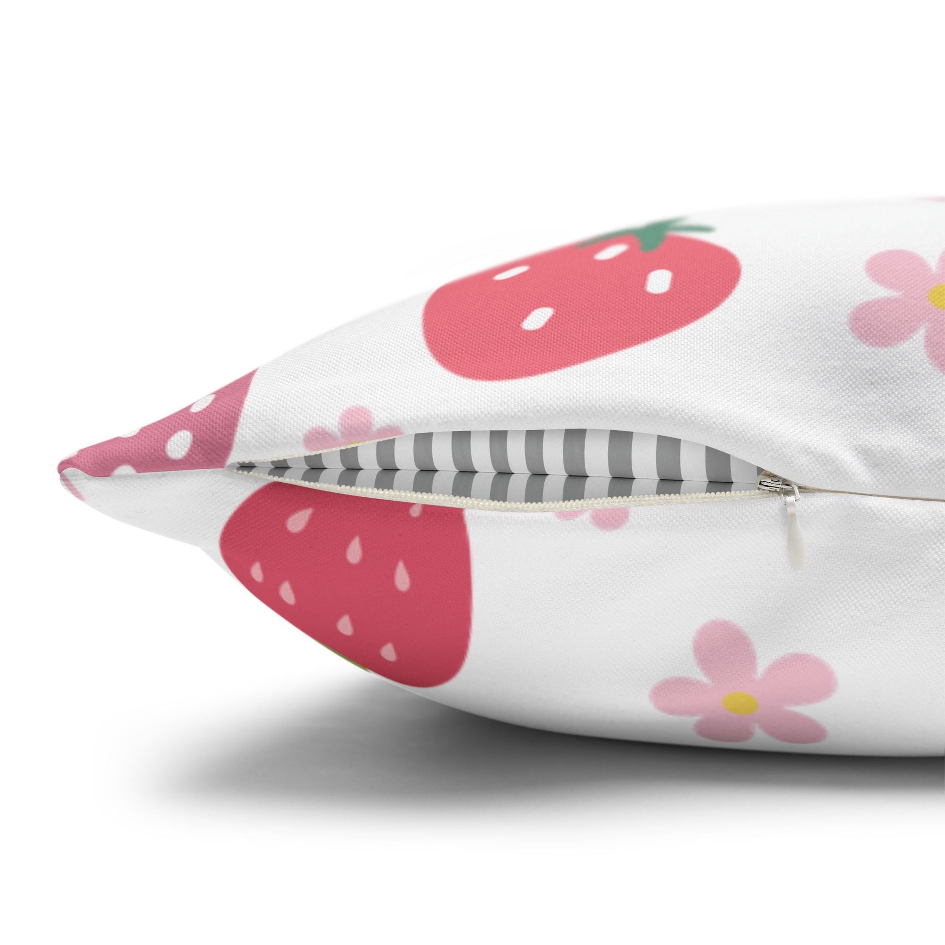 Strawberries and Daisies Square Pillowcase - Pillowcase - Kristine Celestine