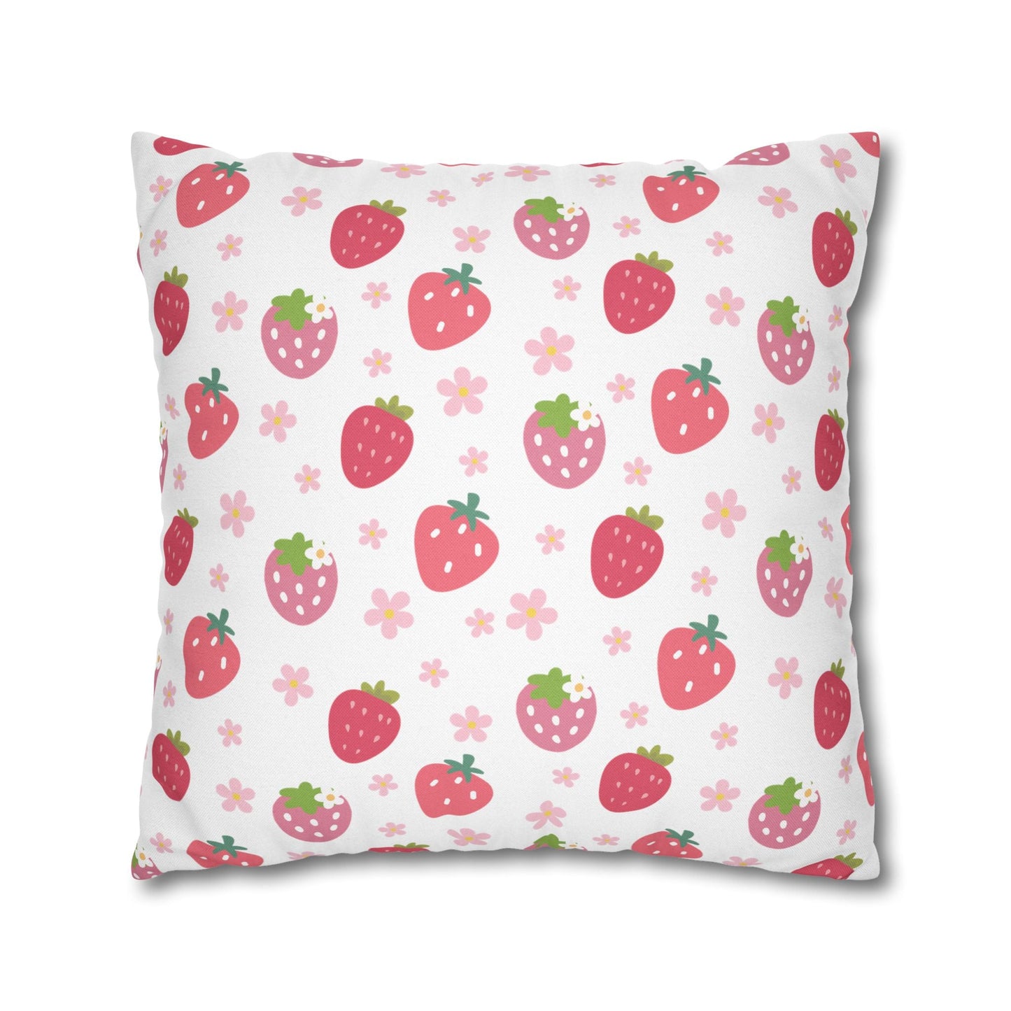 Strawberries and Daisies Square Pillowcase - Pillowcase - Kristine Celestine