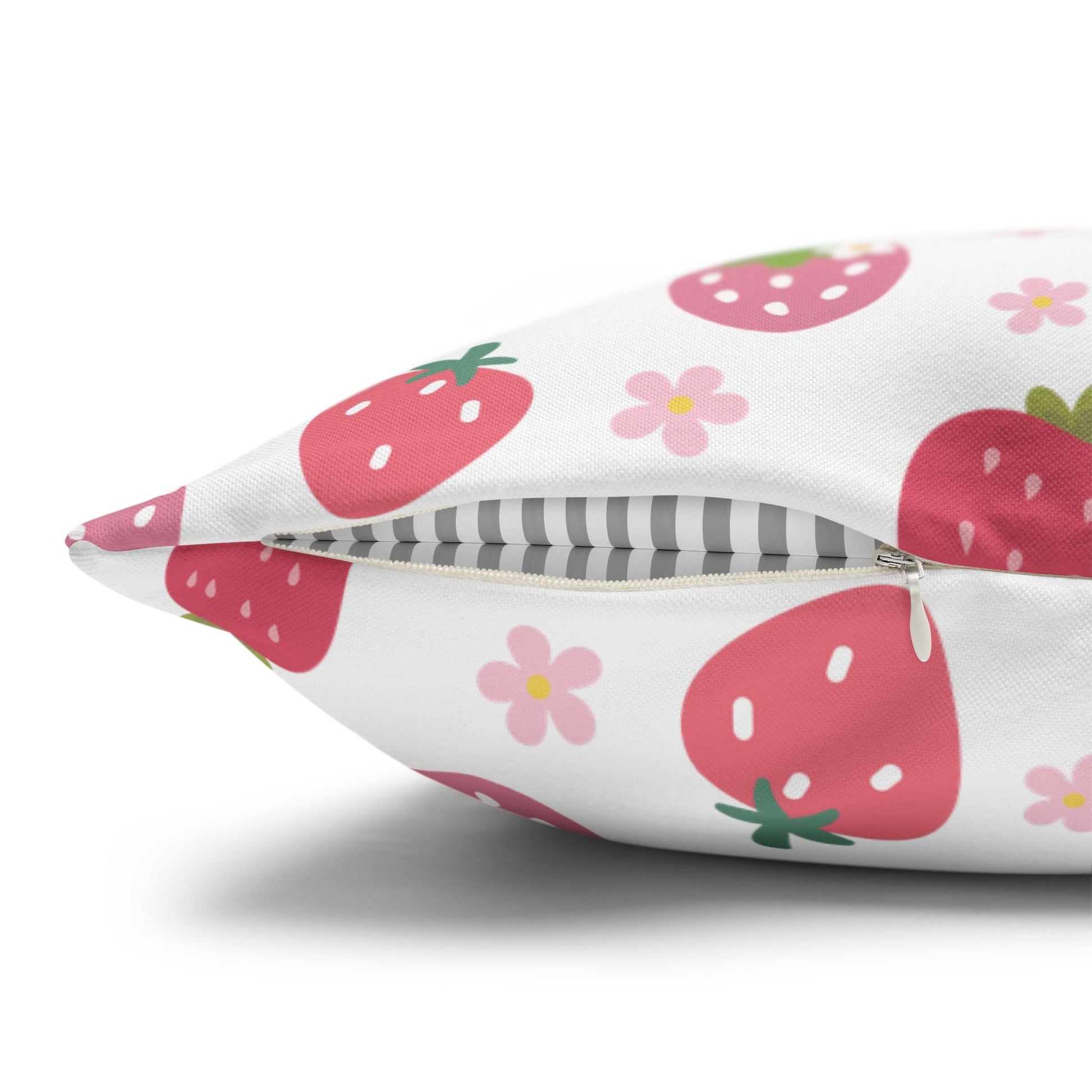 Strawberries and Daisies Square Pillowcase - Pillowcase - Kristine Celestine