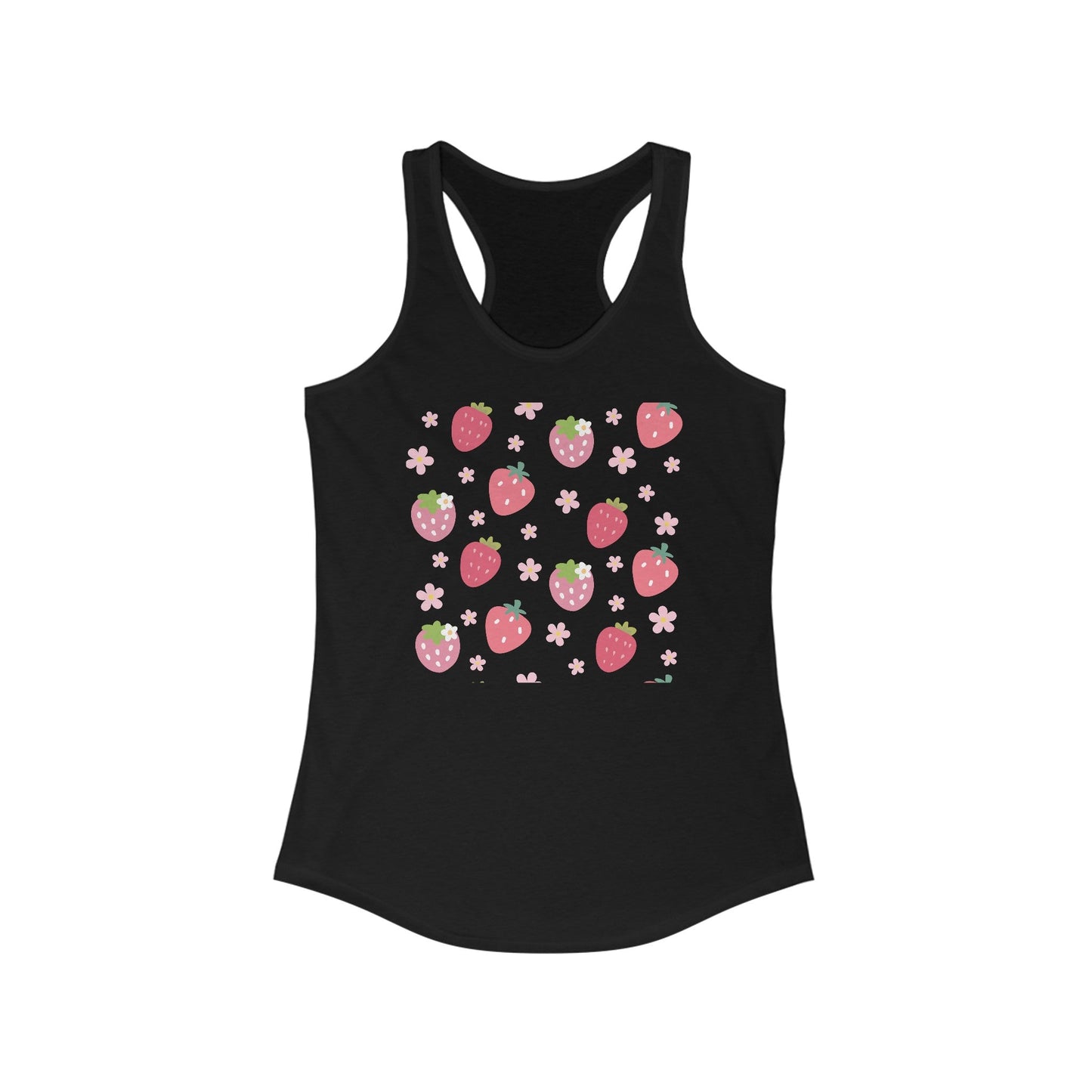 Strawberries and Daisies Tank Top Women's Gym Top Exercise Sleeveless Tank Top Yoga Tank Top - Tank Top - Kristine Celestine