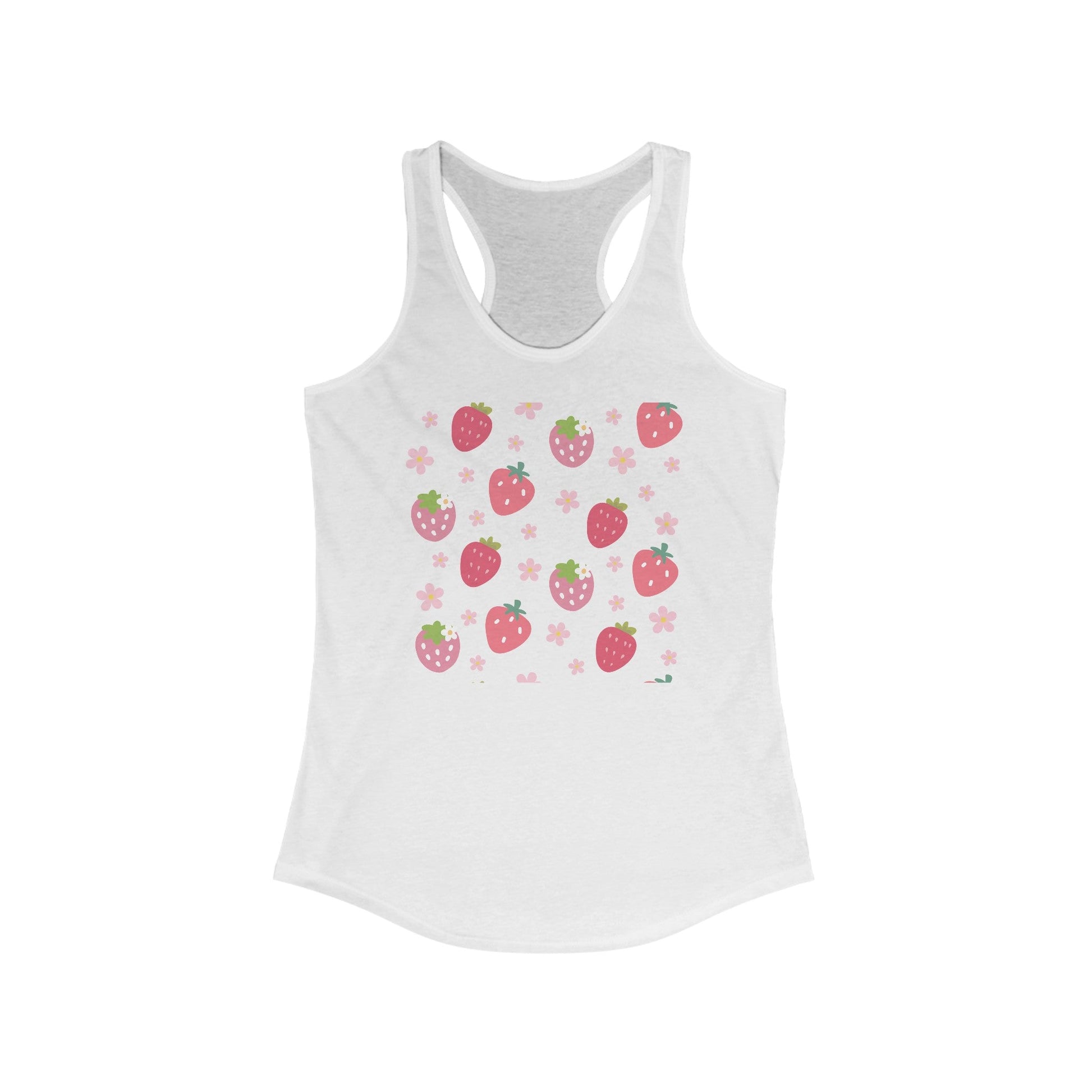 Strawberries and Daisies Tank Top Women's Gym Top Exercise Sleeveless Tank Top Yoga Tank Top - Tank Top - Kristine Celestine