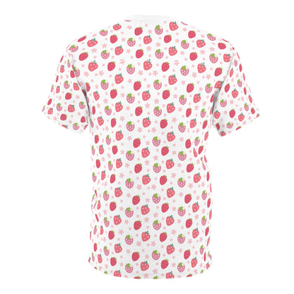 Strawberries and Daisies Patterned T - Shirt - T - Shirt - Kristine Celestine