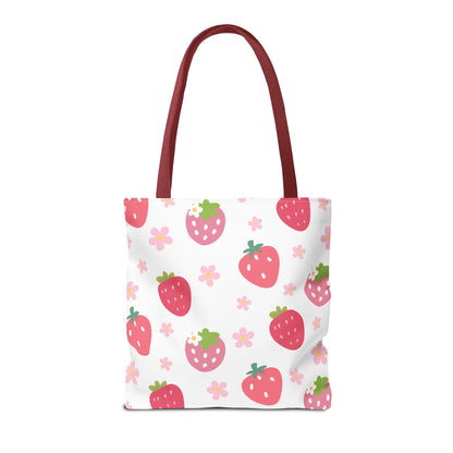 Strawberries and Daisies Tote Bag - Bags - Kristine Celestine