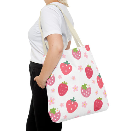 Strawberries and Daisies Tote Bag - Bags - Kristine Celestine