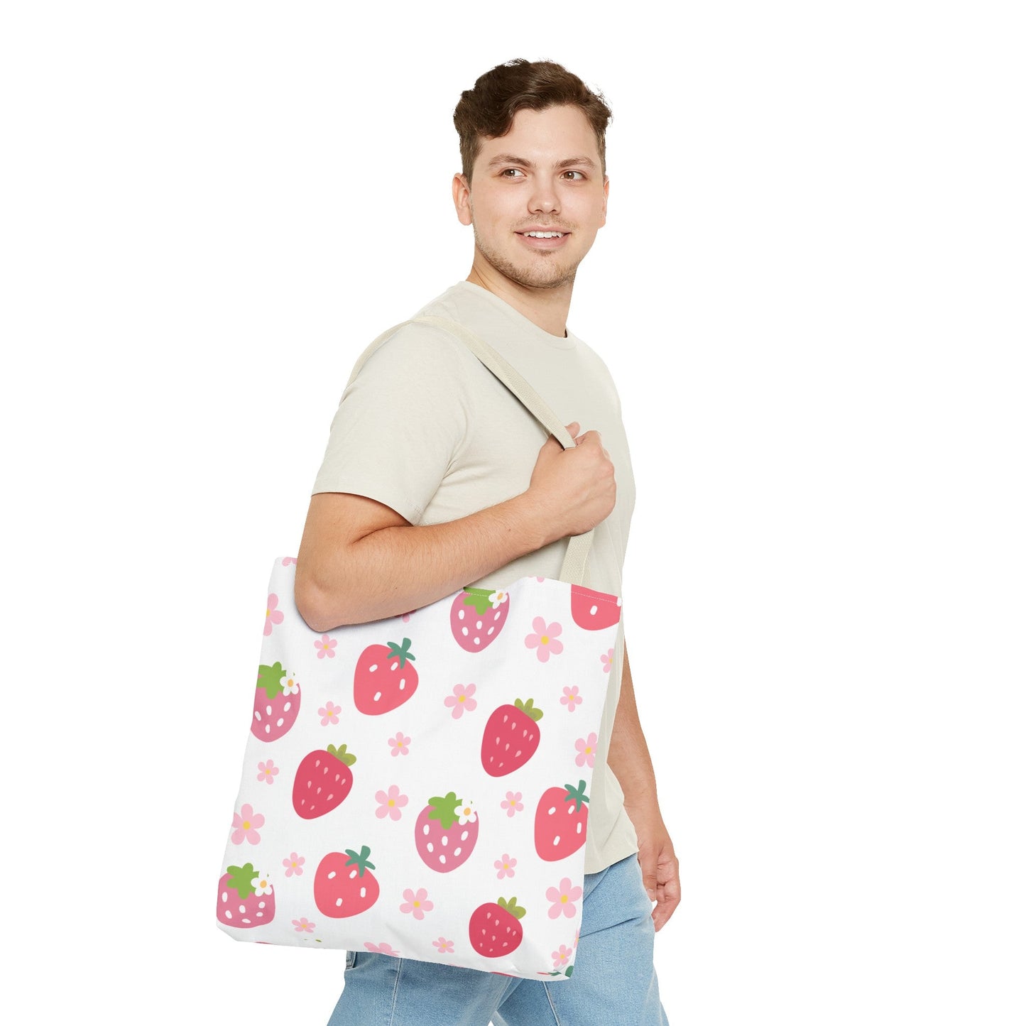 Strawberries and Daisies Tote Bag - Bags - Kristine Celestine