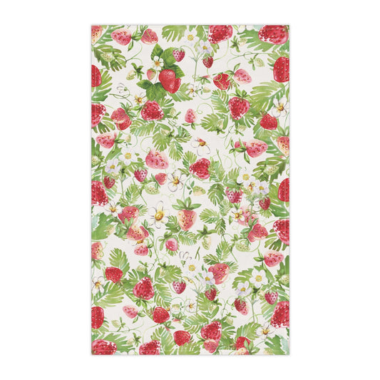 Strawberry Daisy Forest Kitchen Towel - Kitchen Towel - Kristine Celestine