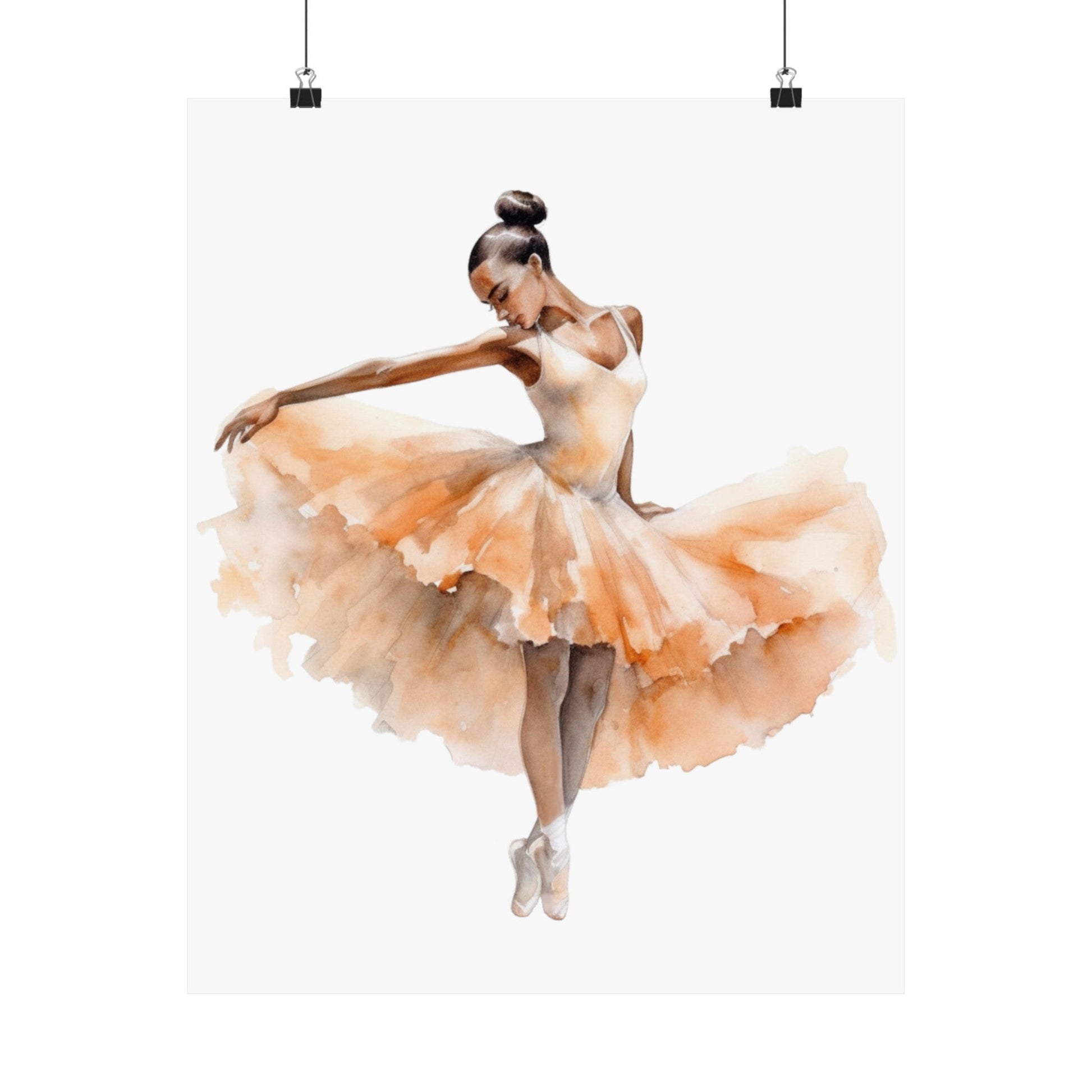 Dancer in a Lovely Orange Ombre Dress Wall Art Poster (A7) - Poster - Kristine Celestine