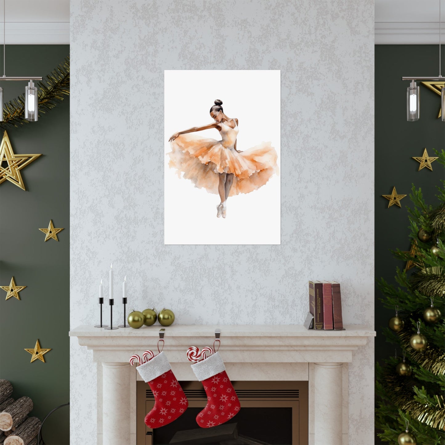 Dancer in a Lovely Orange Ombre Dress Wall Art Poster (A7) - Poster - Kristine Celestine