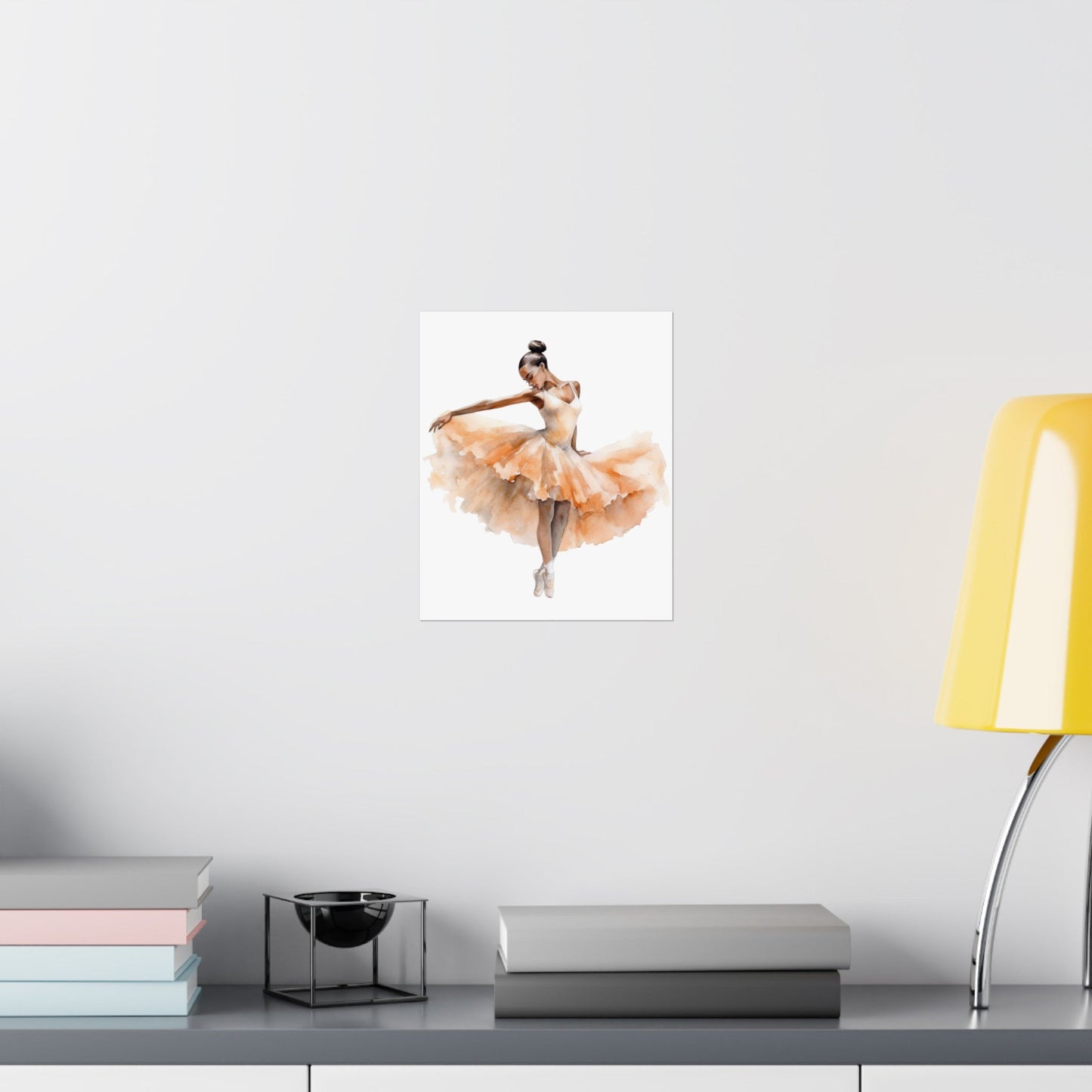 Dancer in a Lovely Orange Ombre Dress Wall Art Poster (A7) - Poster - Kristine Celestine