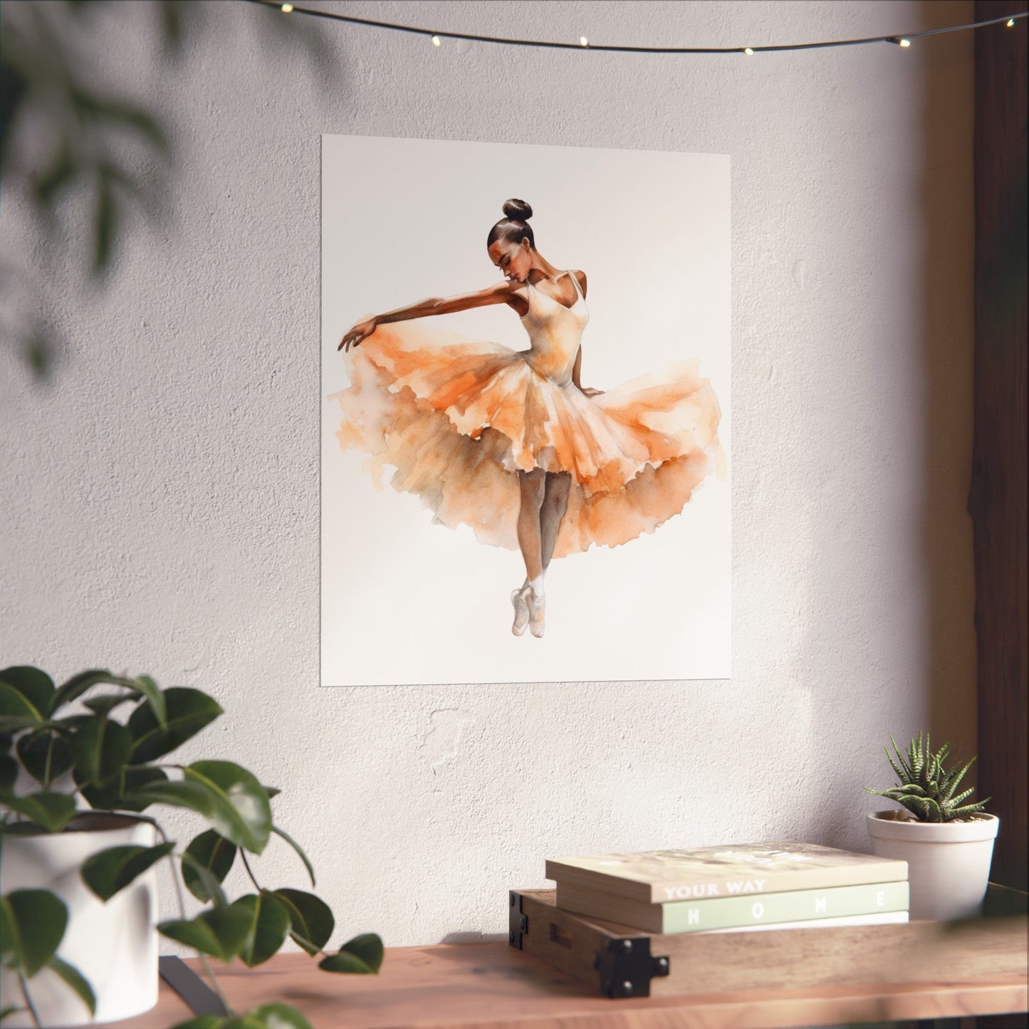 Dancer in a Lovely Orange Ombre Dress Wall Art Poster (A7) - Poster - Kristine Celestine