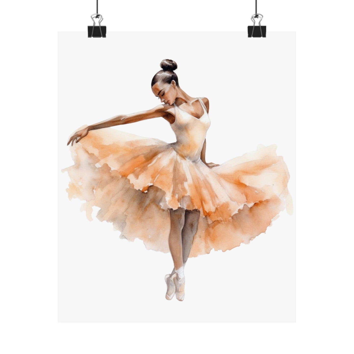 Dancer in a Lovely Orange Ombre Dress Wall Art Poster (A7) - Poster - Kristine Celestine