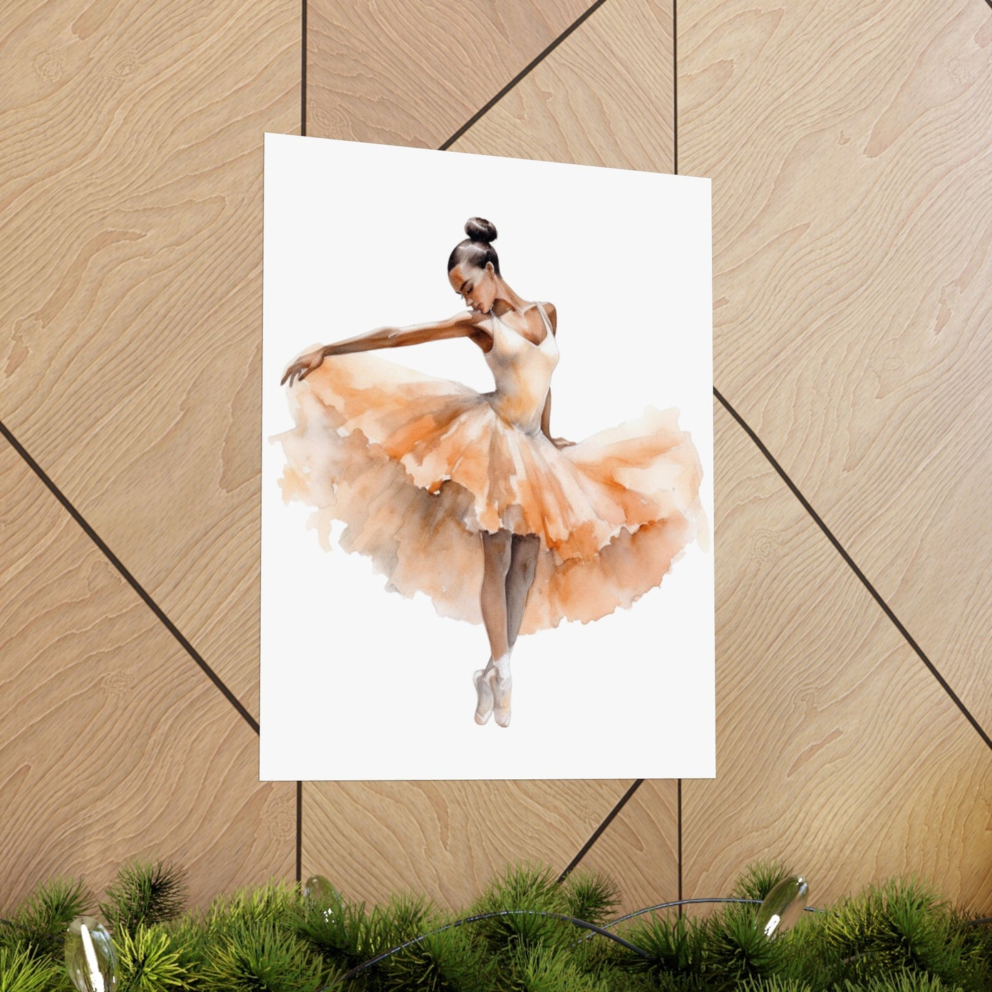 Dancer in a Lovely Orange Ombre Dress Wall Art Poster (A7) - Poster - Kristine Celestine