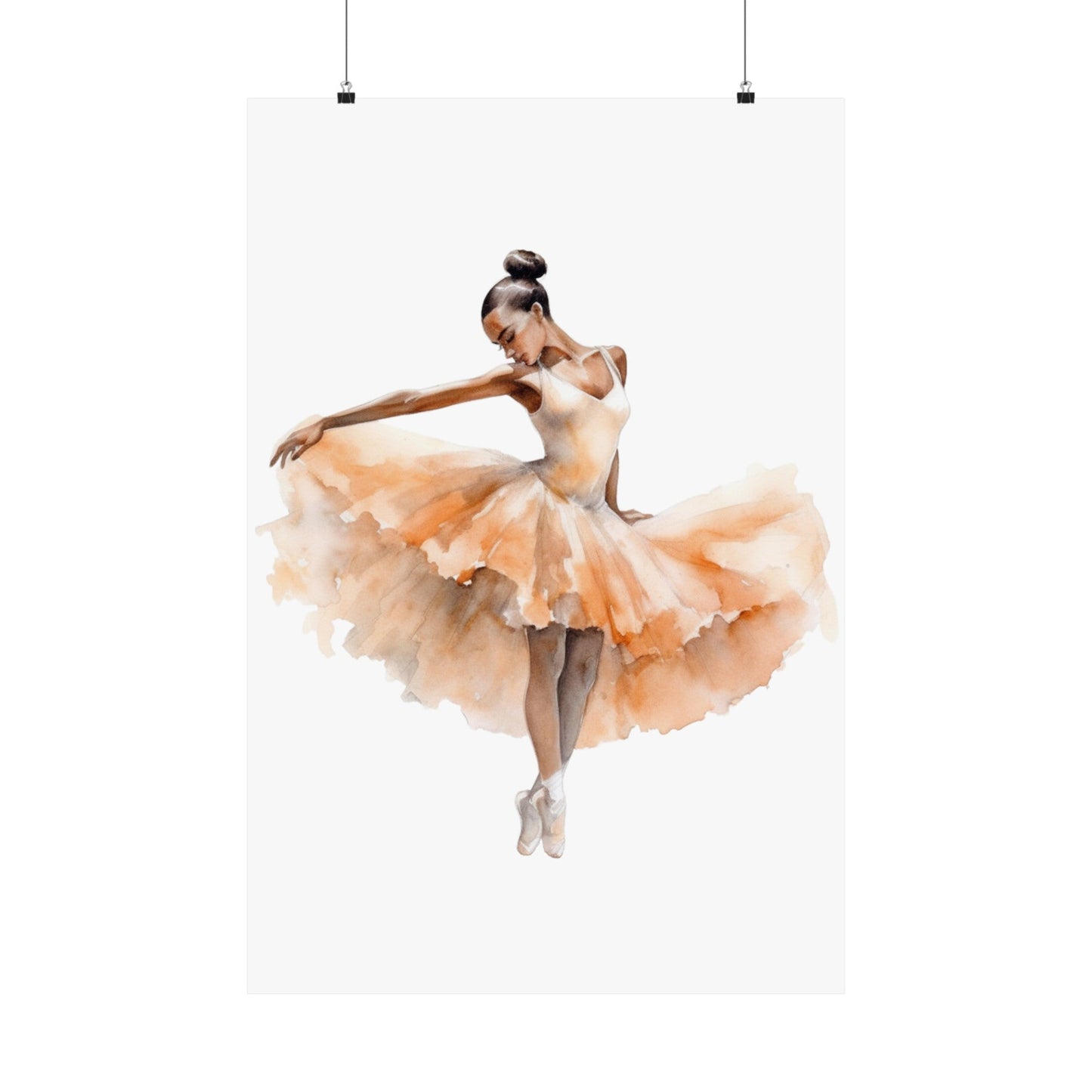 Dancer in a Lovely Orange Ombre Dress Wall Art Poster (A7) - Poster - Kristine Celestine