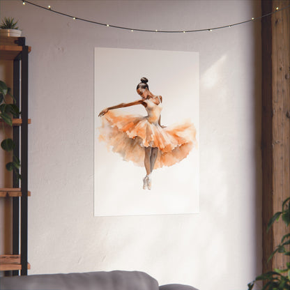 Dancer in a Lovely Orange Ombre Dress Wall Art Poster (A7) - Poster - Kristine Celestine