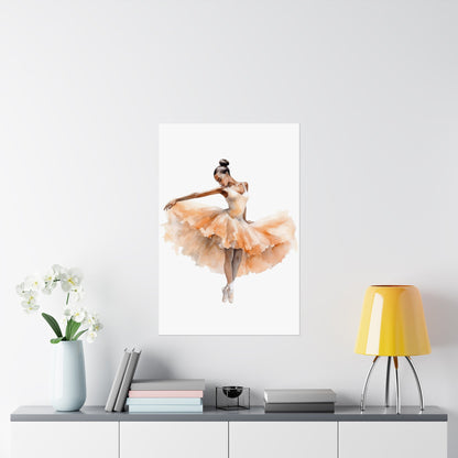 Dancer in a Lovely Orange Ombre Dress Wall Art Poster (A7) - Poster - Kristine Celestine