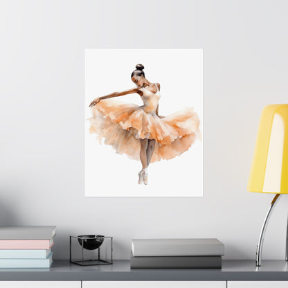 Dancer in a Lovely Orange Ombre Dress Wall Art Poster (A7) - Poster - Kristine Celestine