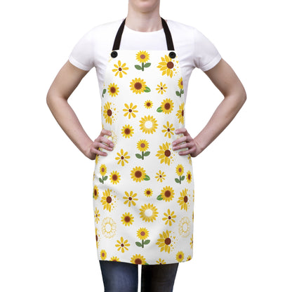 Sunflower Apron Baking Apron Cute Yellow Floral Cooking Apron Summer Barbecue Grilling BBQ Apron Sunny Spring Flower Craft Apron - Accessories - Kristine Celestine