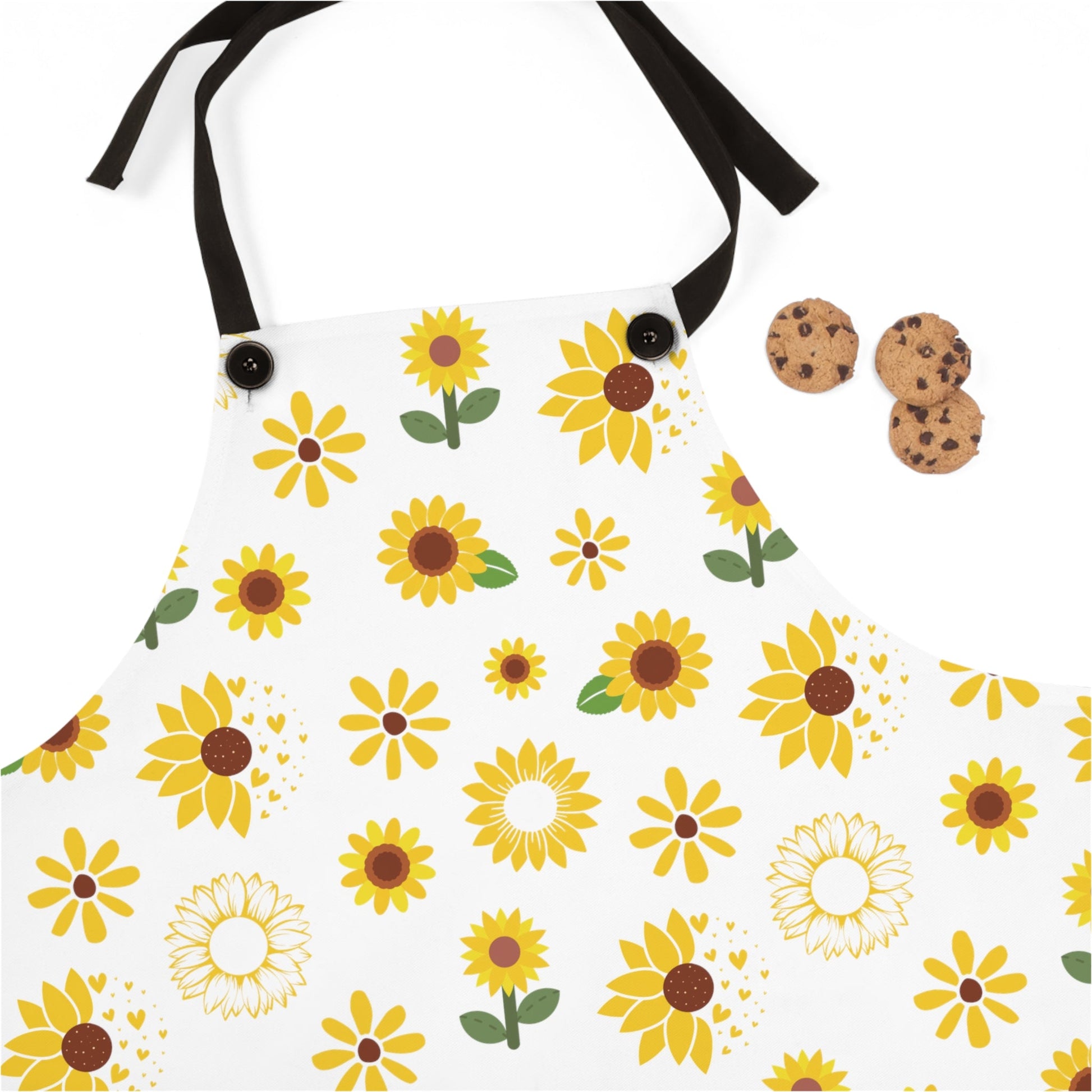 Sunflower Apron Baking Apron Cute Yellow Floral Cooking Apron Summer Barbecue Grilling BBQ Apron Sunny Spring Flower Craft Apron - Accessories - Kristine Celestine