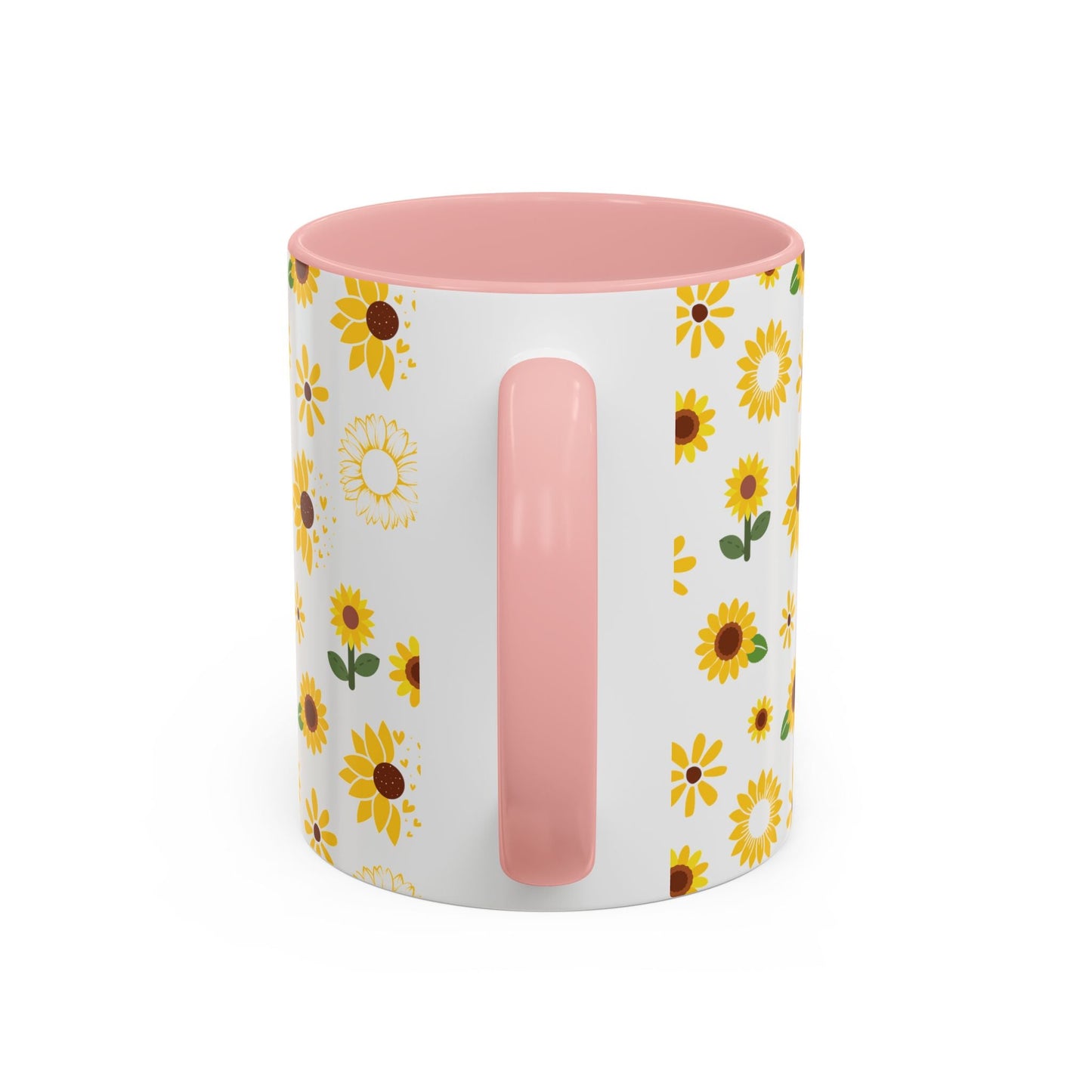 Sunflower Burst Accent Mug Pretty Yellow Ceramic Coffee Cup Summer Flower Tea Mug Floral Sunny Spring Tea Cup - Mug - Kristine Celestine