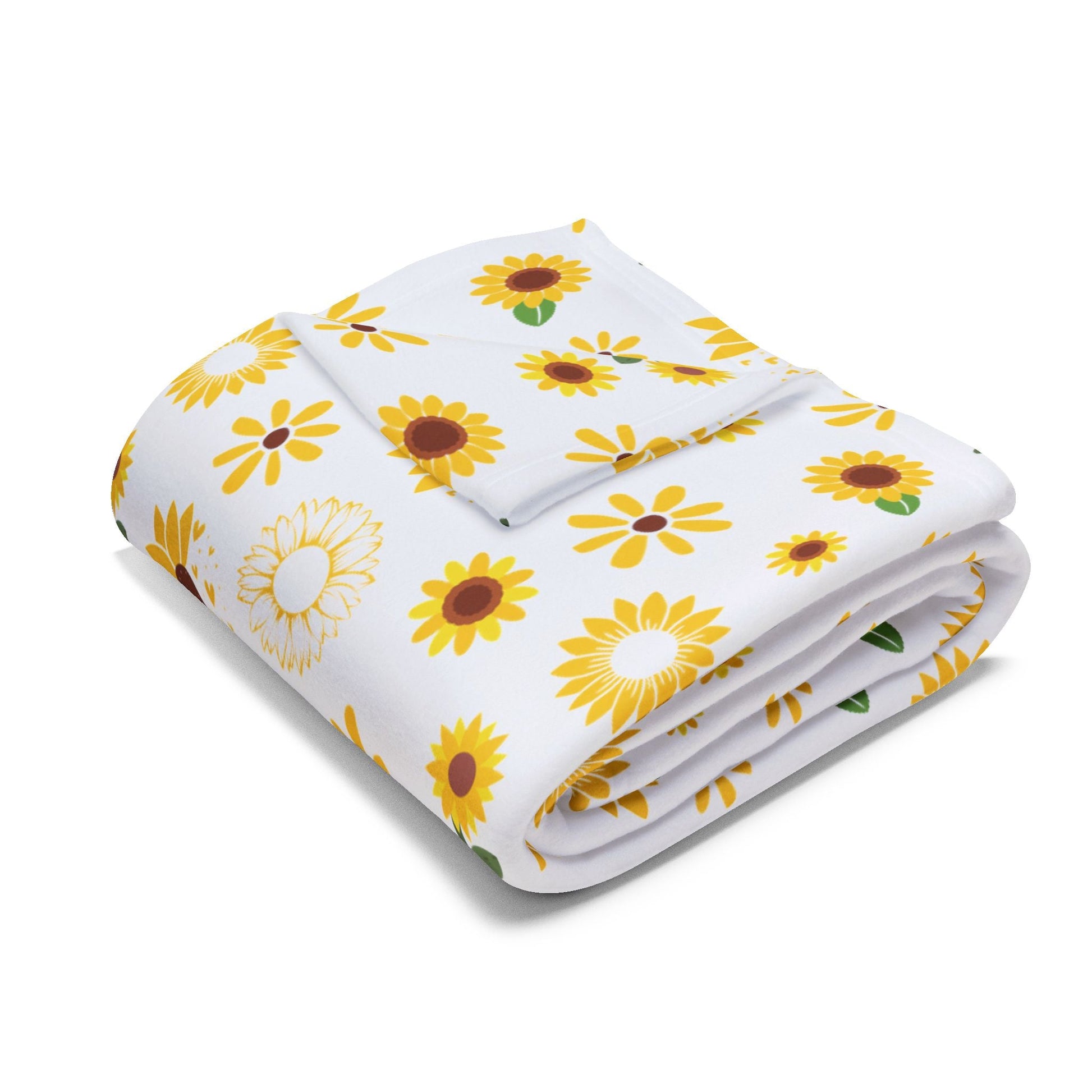 Sunflower Burst Arctic Fleece Blanket Cute Yellow Flower Throw Blanket Spring Floral Bed Spread Summer Flower Movie Night Blanket - Home Decor - Kristine Celestine