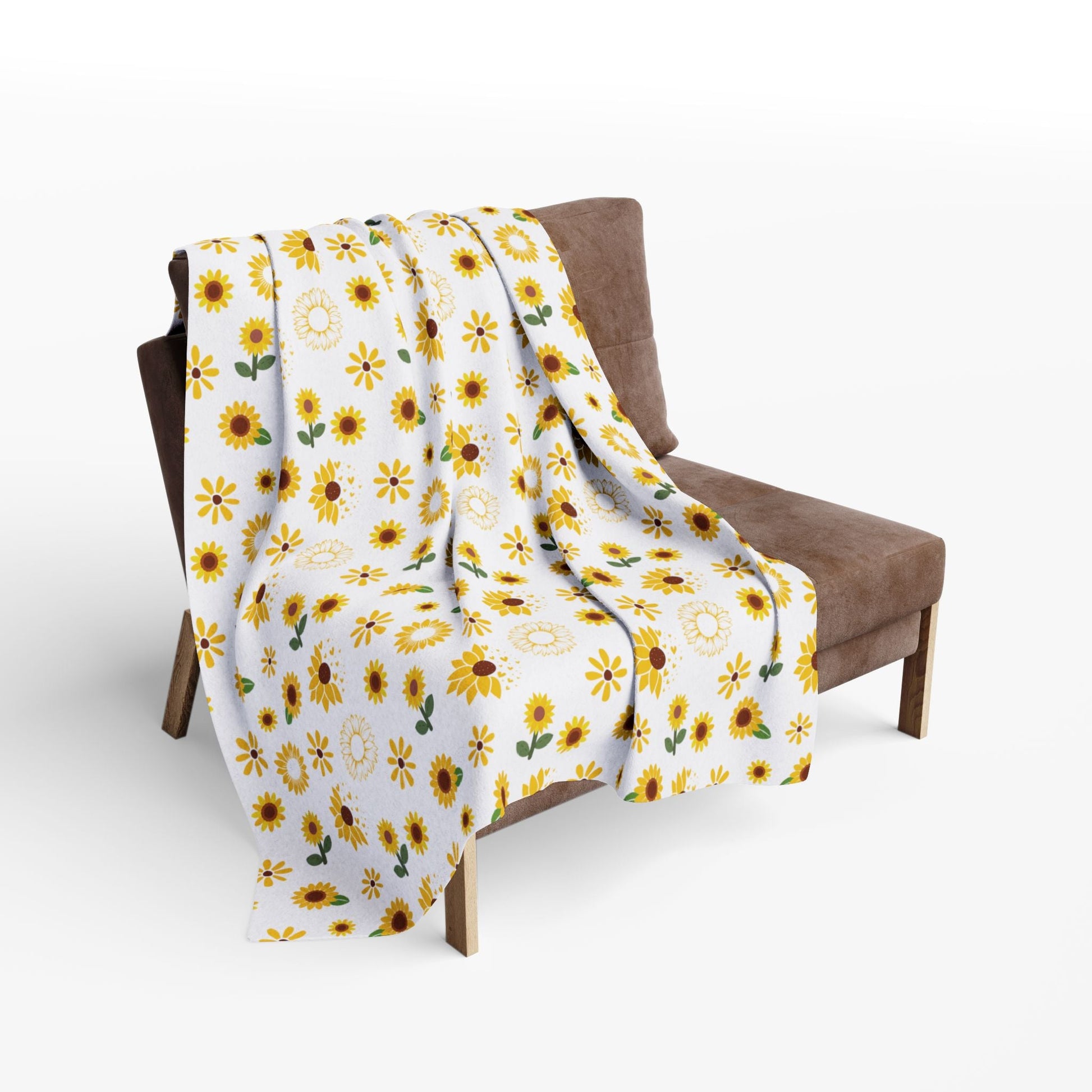 Sunflower Burst Arctic Fleece Blanket Cute Yellow Flower Throw Blanket Spring Floral Bed Spread Summer Flower Movie Night Blanket - Home Decor - Kristine Celestine