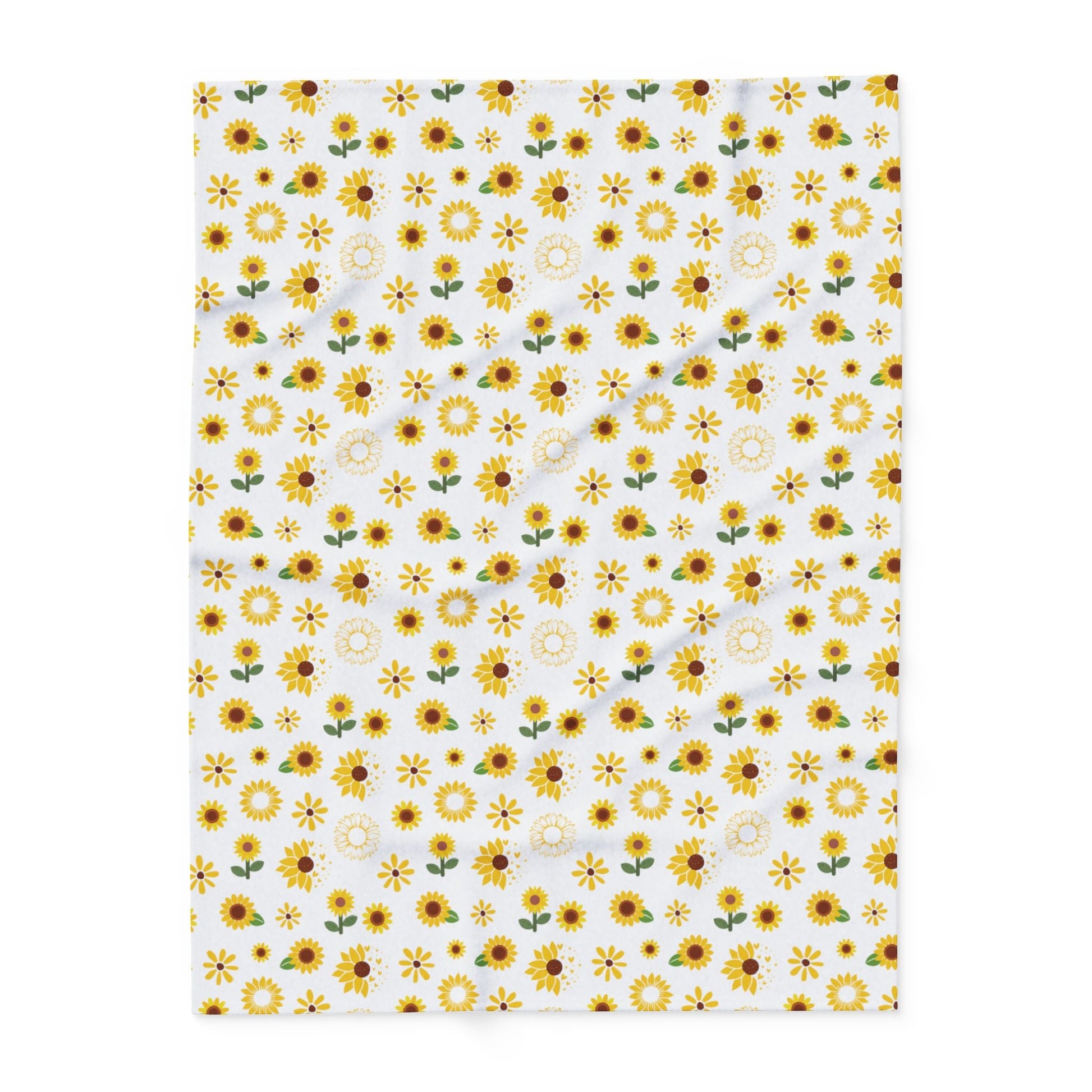 Sunflower Burst Arctic Fleece Blanket Cute Yellow Flower Throw Blanket Spring Floral Bed Spread Summer Flower Movie Night Blanket - Home Decor - Kristine Celestine