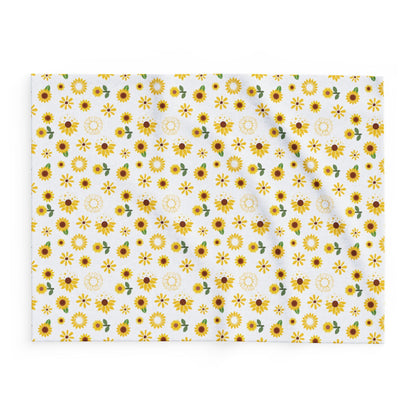 Sunflower Burst Arctic Fleece Blanket Cute Yellow Flower Throw Blanket Spring Floral Bed Spread Summer Flower Movie Night Blanket - Home Decor - Kristine Celestine