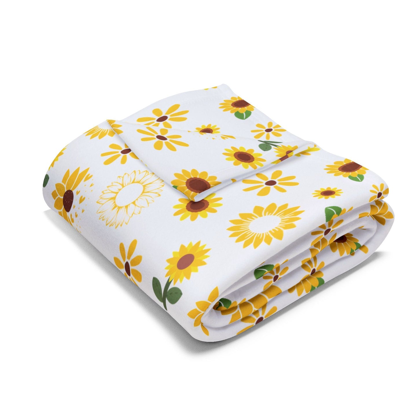 Sunflower Burst Arctic Fleece Blanket Cute Yellow Flower Throw Blanket Spring Floral Bed Spread Summer Flower Movie Night Blanket - Home Decor - Kristine Celestine