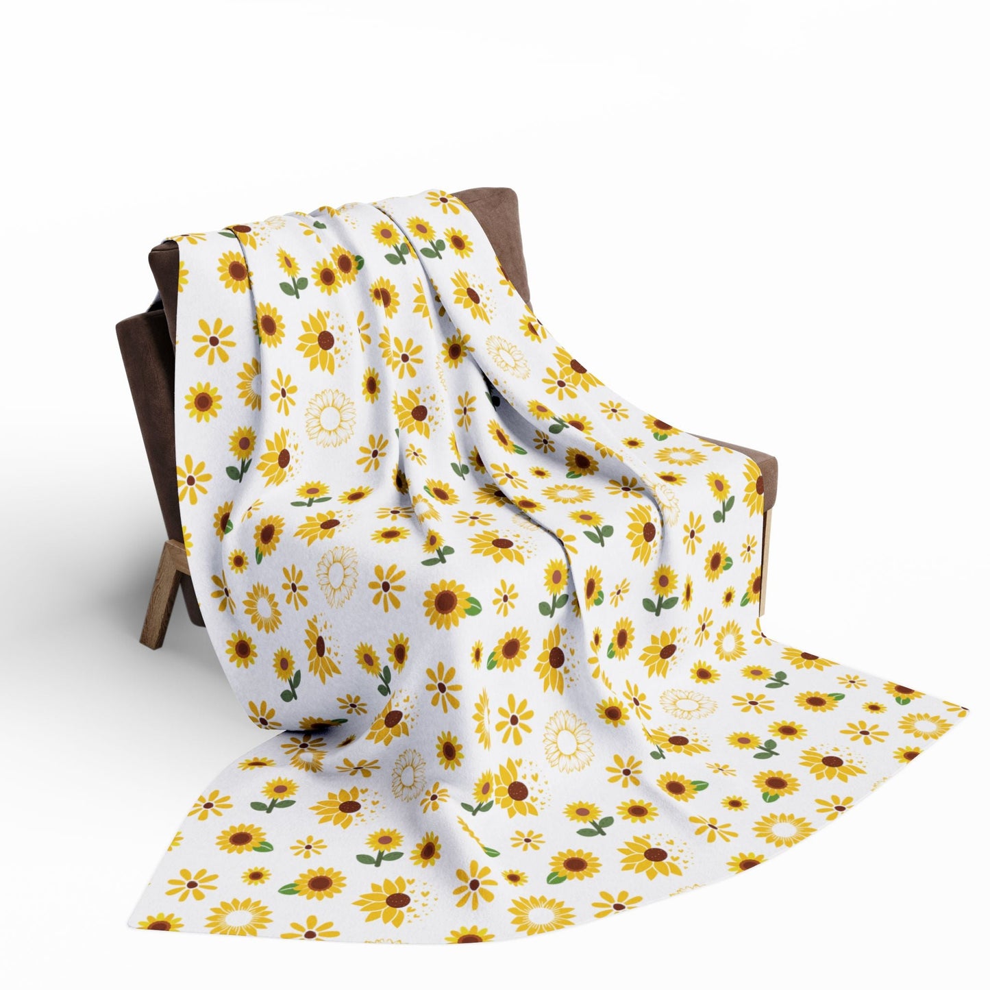 Sunflower Burst Arctic Fleece Blanket Cute Yellow Flower Throw Blanket Spring Floral Bed Spread Summer Flower Movie Night Blanket - Home Decor - Kristine Celestine