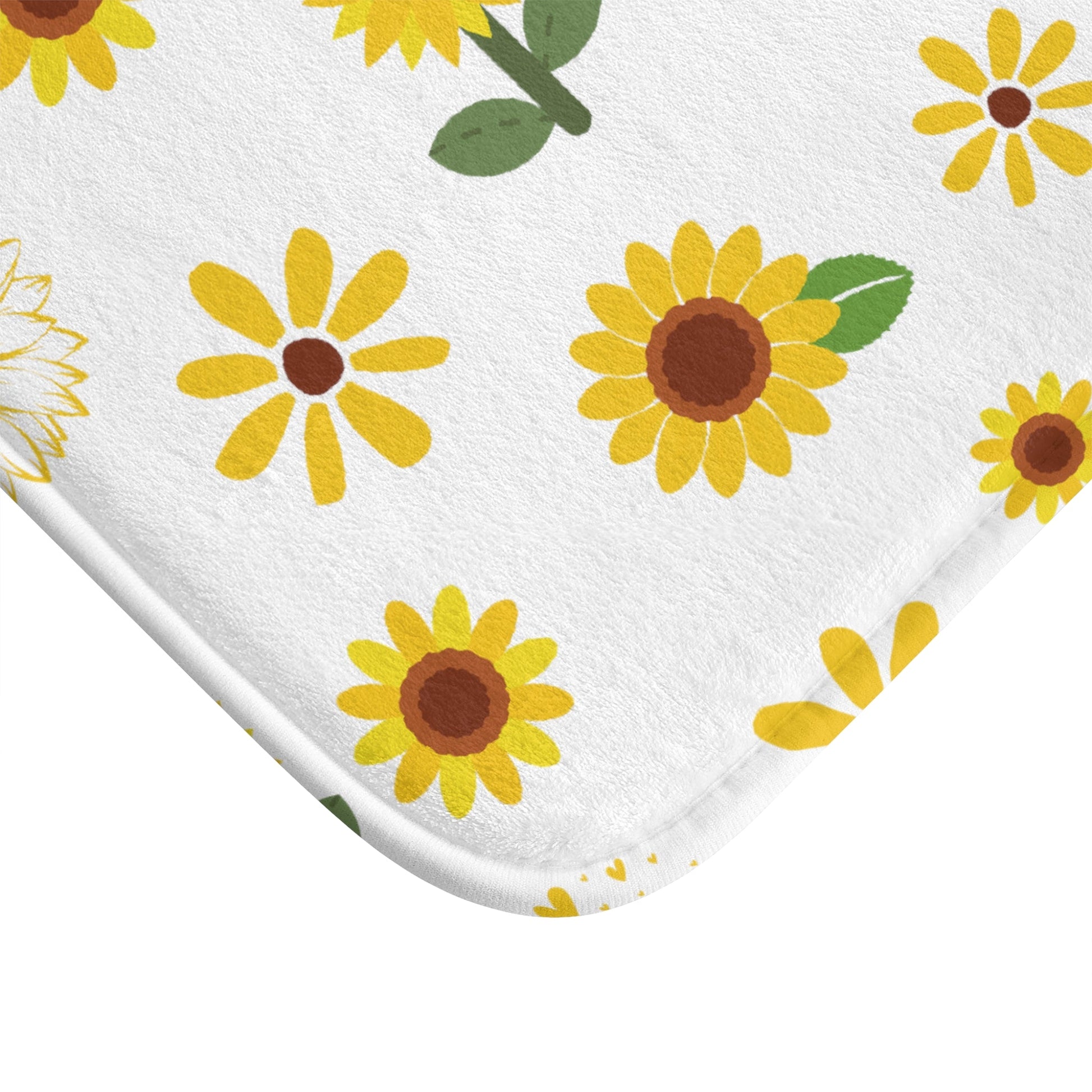 Sunflower Burst Bath Mat Cute Sunny Flower Bathmat Yellow Mat Floral Rug Girly Area Rug Spring Floor Cloth Cute Doormat Flower Runner Womens Bath Accessory Room Decor - Home Decor - Kristine Celestine