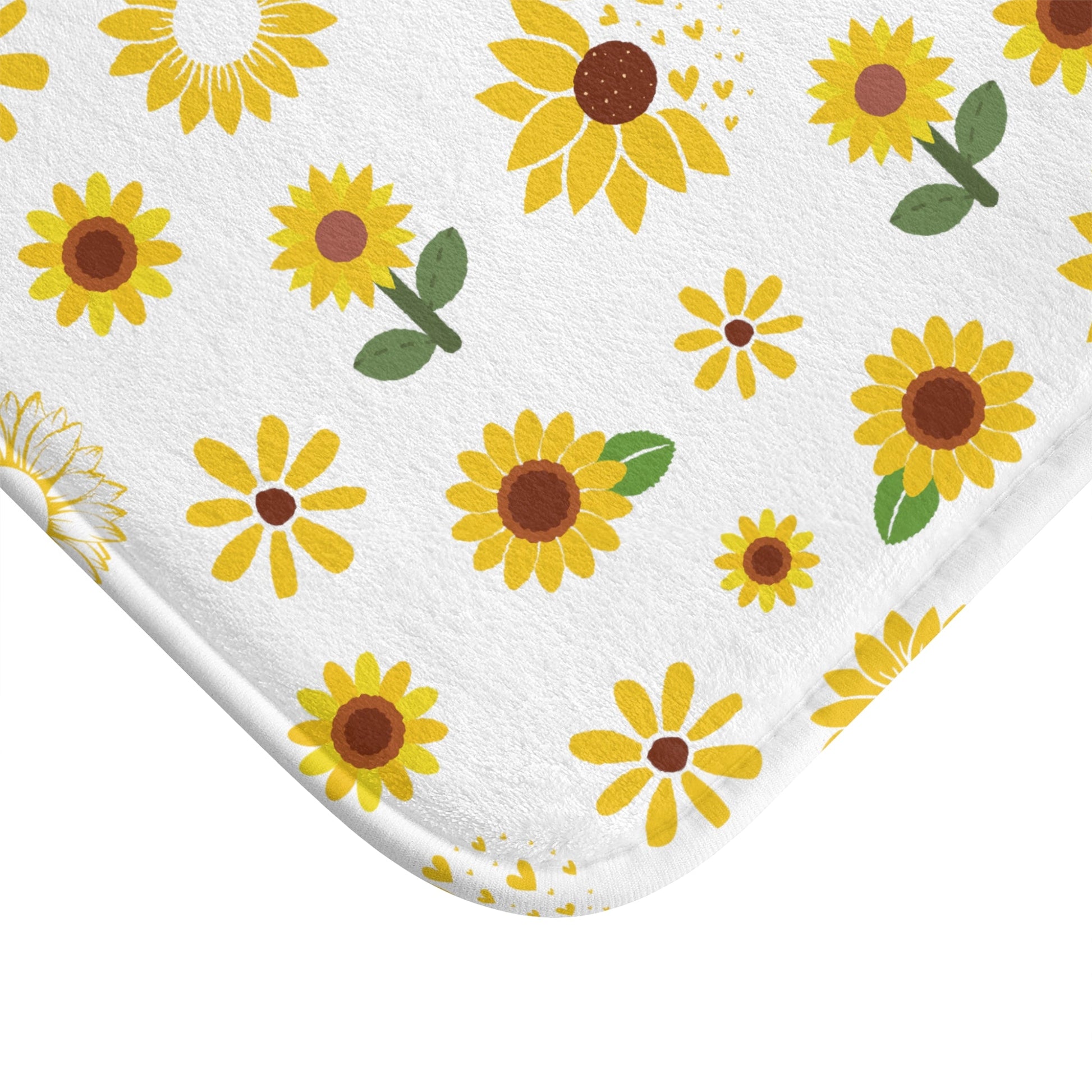 Sunflower Burst Bath Mat Cute Sunny Flower Bathmat Yellow Mat Floral Rug Girly Area Rug Spring Floor Cloth Cute Doormat Flower Runner Womens Bath Accessory Room Decor - Home Decor - Kristine Celestine