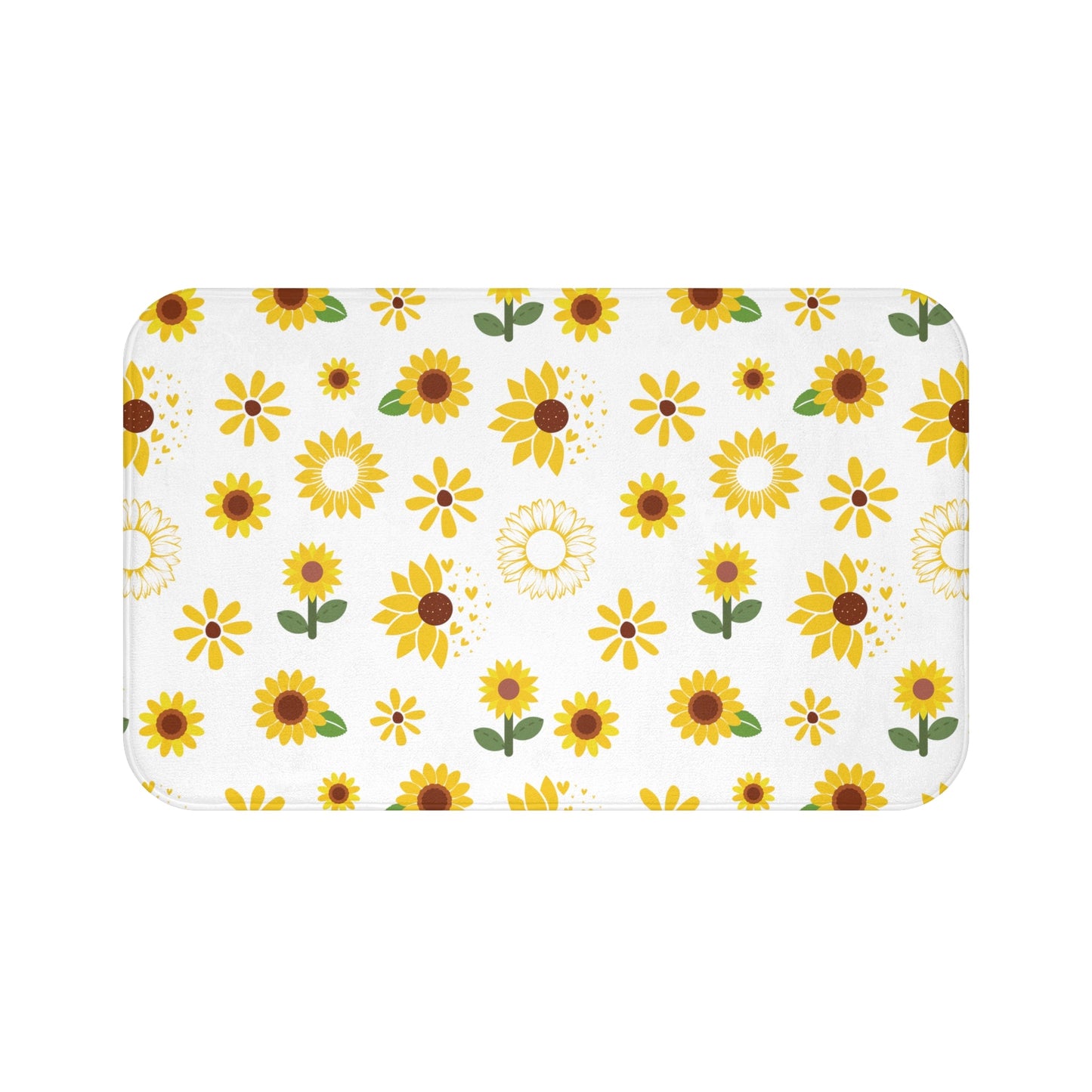 Sunflower Burst Bath Mat Cute Sunny Flower Bathmat Yellow Mat Floral Rug Girly Area Rug Spring Floor Cloth Cute Doormat Flower Runner Womens Bath Accessory Room Decor - Home Decor - Kristine Celestine