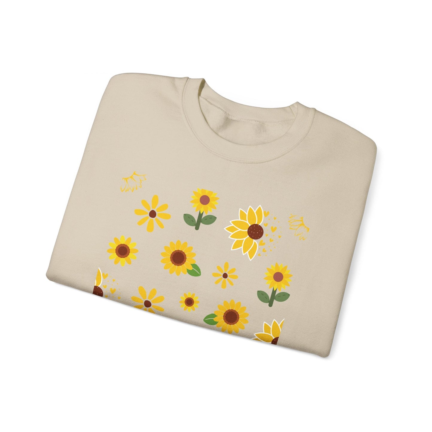 Sunflower Burst Crewneck Sweatshirt Yellow Flower Sweater Summer Sunny Floral Long Sleeve Sweatshirt - Sweatshirt - Kristine Celestine