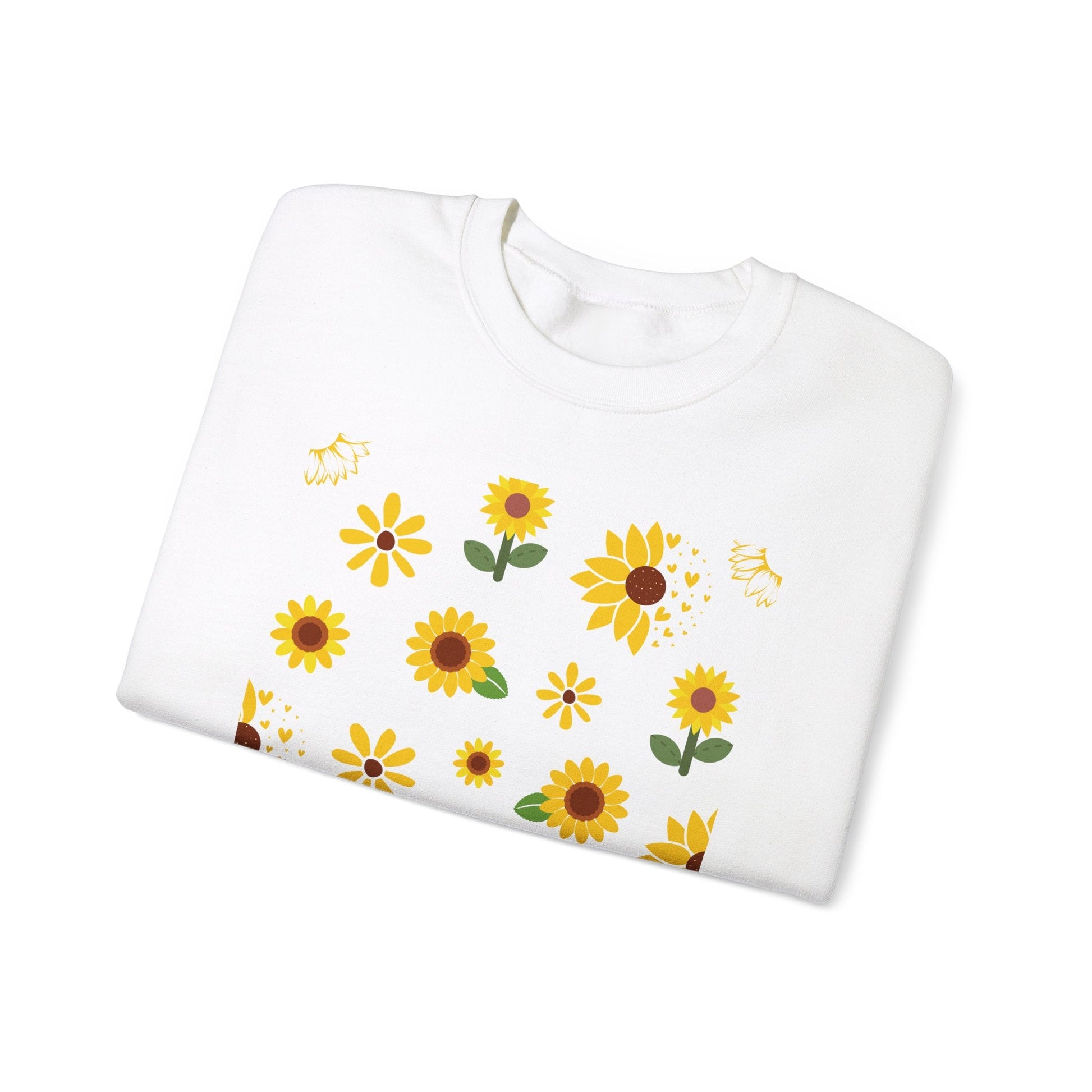 Sunflower Burst Crewneck Sweatshirt Yellow Flower Sweater Summer Sunny Floral Long Sleeve Sweatshirt - Sweatshirt - Kristine Celestine