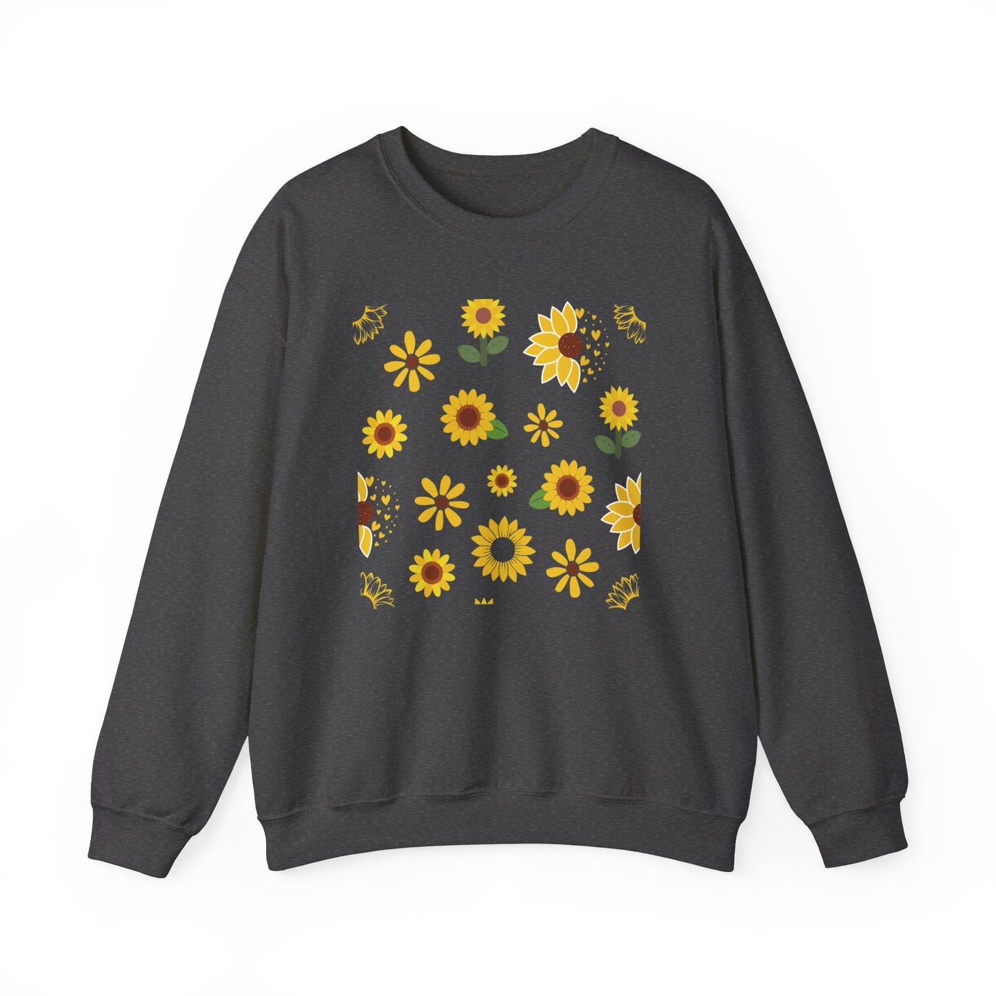 Sunflower Burst Crewneck Sweatshirt Yellow Flower Sweater Summer Sunny Floral Long Sleeve Sweatshirt - Sweatshirt - Kristine Celestine