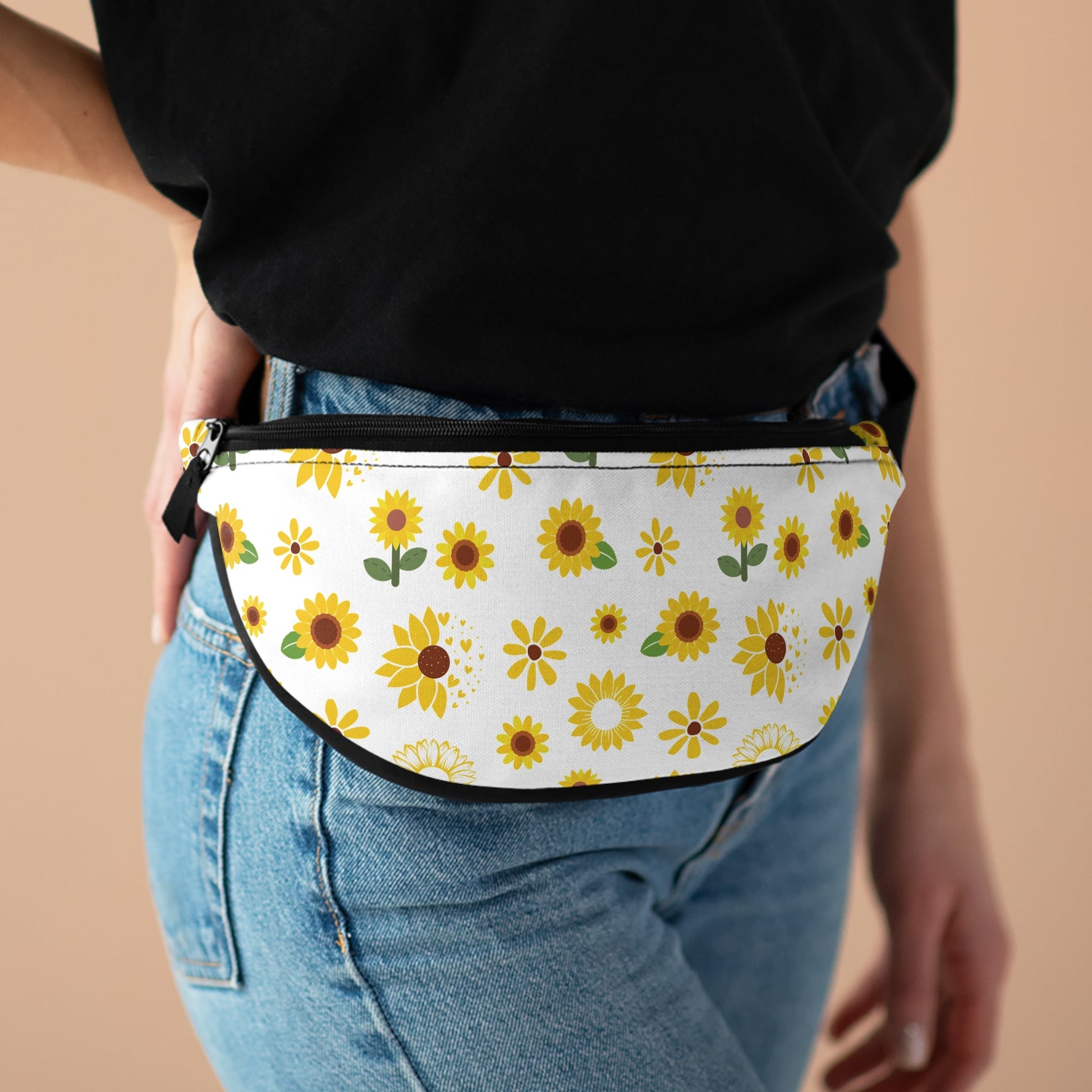 Sunflower Burst Fanny Pack Yellow Flower Belt Bag Summer Fanny Bag Spring Flower Waist Pack Fun Bum Bag - Bags - Kristine Celestine