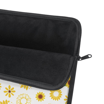 Sunflower Burst Laptop Sleeve Cute Yellow Laptop Pouch Summer Flower Laptop Bag Floral Spring Laptop Case Sunny Laptop Protector Sunny Tablet Sleeve Pretty Tablet Case Adorable Tablet Pouch - Laptop Sleeve - Kristine Celestine