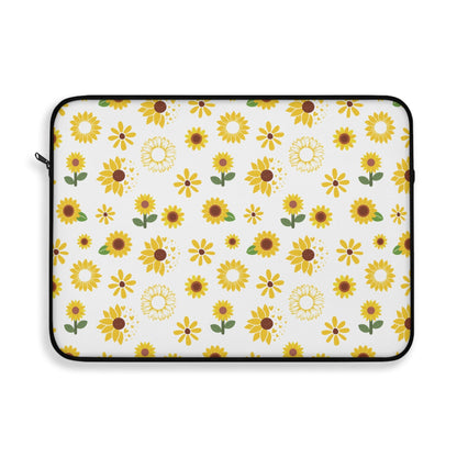 Sunflower Burst Laptop Sleeve Cute Yellow Laptop Pouch Summer Flower Laptop Bag Floral Spring Laptop Case Sunny Laptop Protector Sunny Tablet Sleeve Pretty Tablet Case Adorable Tablet Pouch - Laptop Sleeve - Kristine Celestine