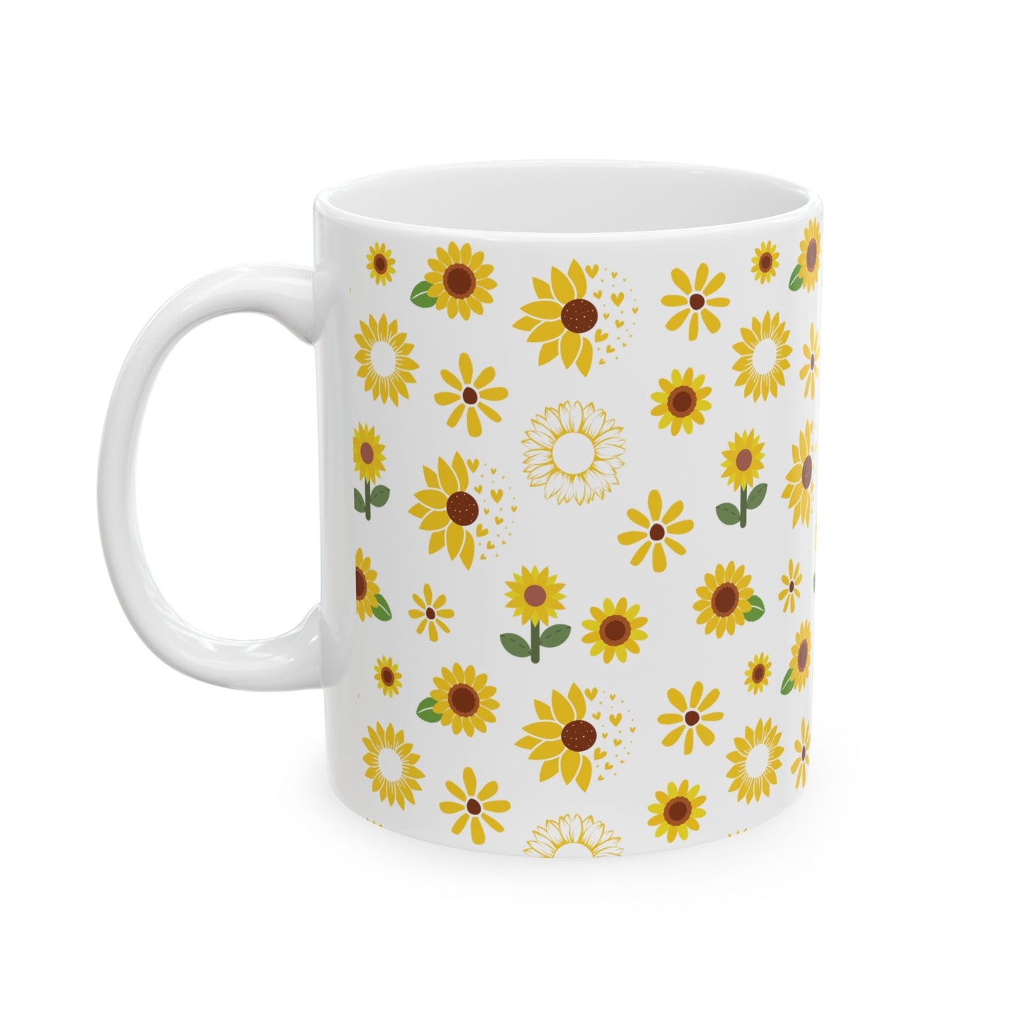 Sunflower Burst Mug Yellow Summer Flower Ceramic Coffee Cup Sunny Floral Spring Tea Mug Birthday Gift for Garden Lover - Mug - Kristine Celestine