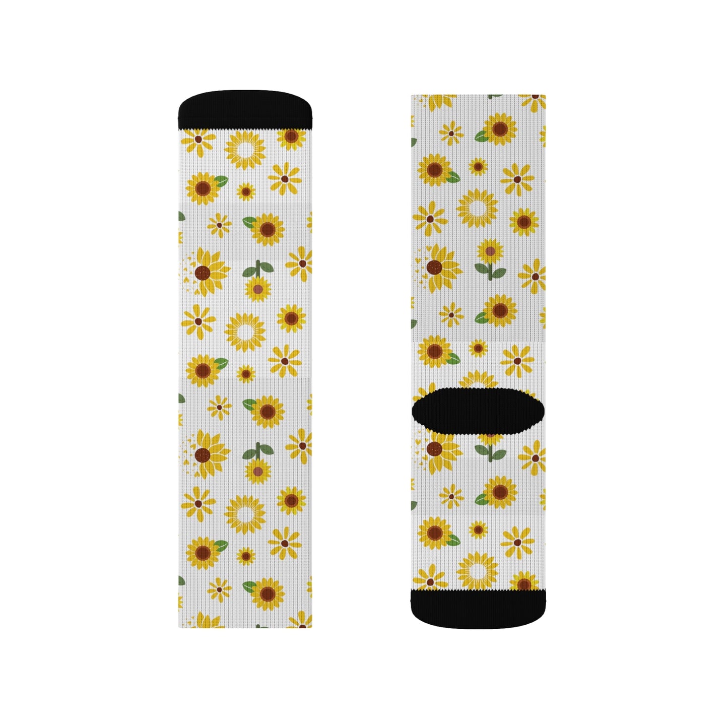 Sunflower Burst Socks Cute Comfy Yellow Summer Flower Crew Socks Cozy Spring Floral Socks - All Over Prints - Kristine Celestine