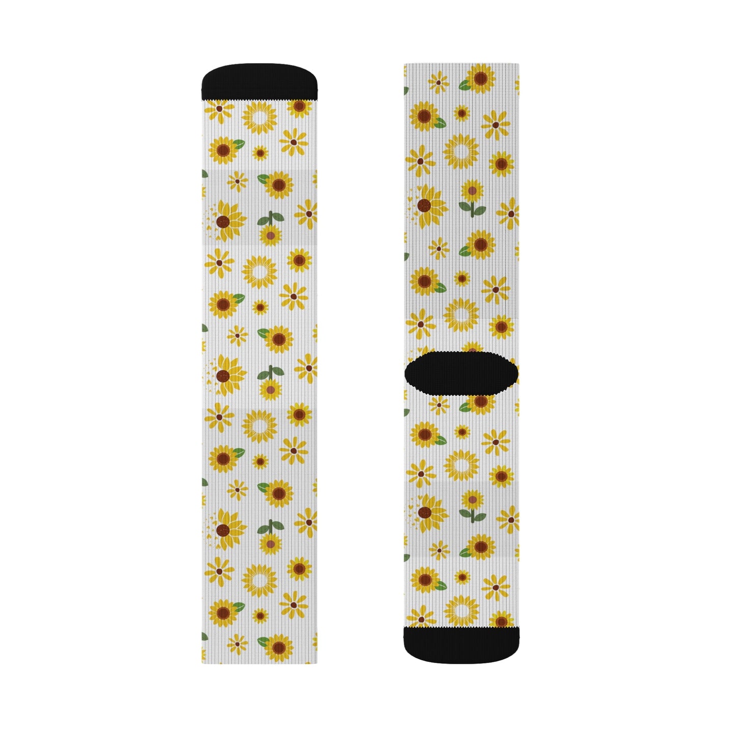 Sunflower Burst Socks Cute Comfy Yellow Summer Flower Crew Socks Cozy Spring Floral Socks - All Over Prints - Kristine Celestine