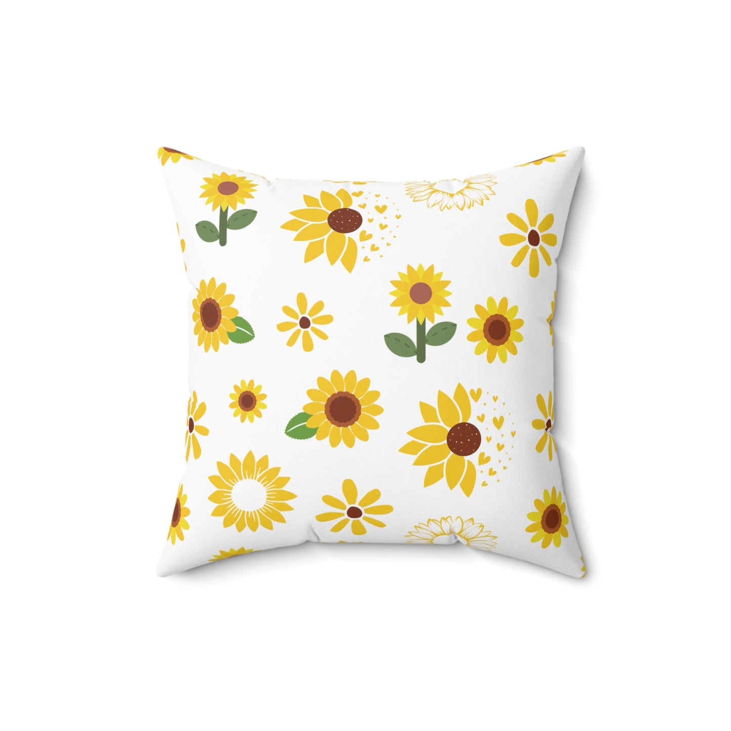 Sunflower Burst Square Pillow Summer Flower Cushion Cute Yellow Spring Floral Throw Pillow Accent Pillow Dorm Room Decor - Home Decor - Kristine Celestine