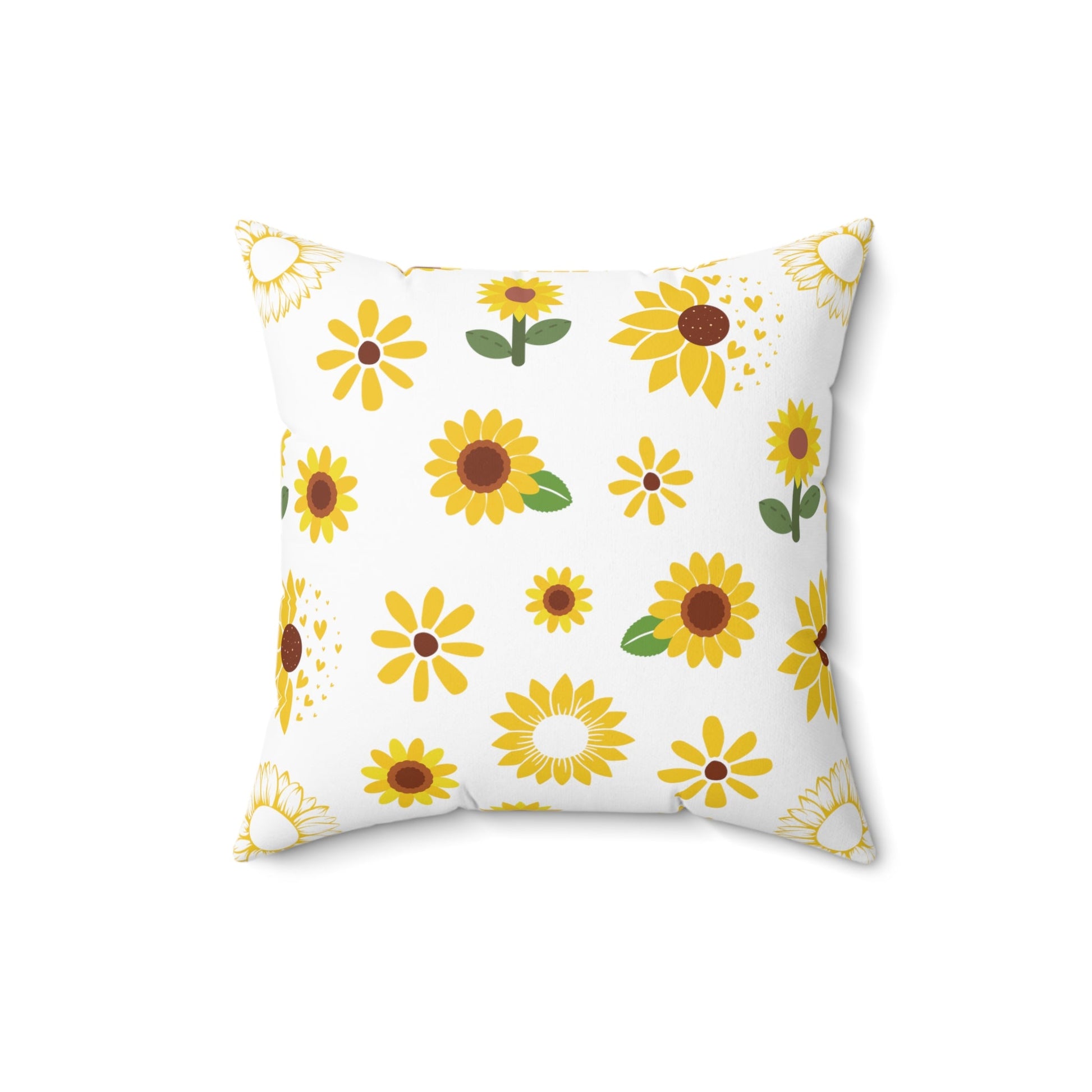 Sunflower Burst Square Pillow Summer Flower Cushion Cute Yellow Spring Floral Throw Pillow Accent Pillow Dorm Room Decor - Home Decor - Kristine Celestine