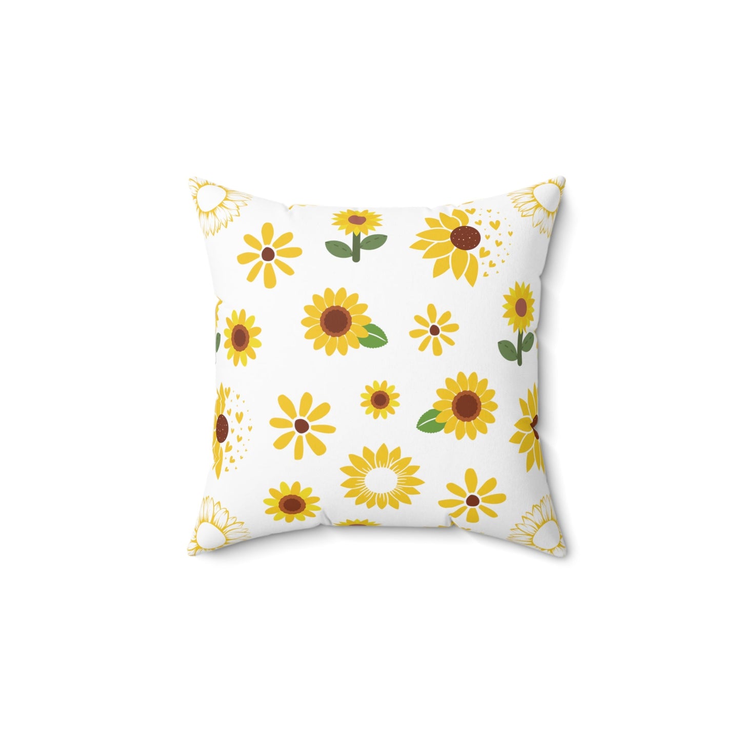 Sunflower Burst Square Pillow Summer Flower Cushion Cute Yellow Spring Floral Throw Pillow Accent Pillow Dorm Room Decor - Home Decor - Kristine Celestine