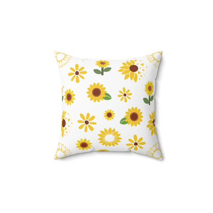 Sunflower Burst Square Pillow Summer Flower Cushion Cute Yellow Spring Floral Throw Pillow Accent Pillow Dorm Room Decor - Home Decor - Kristine Celestine