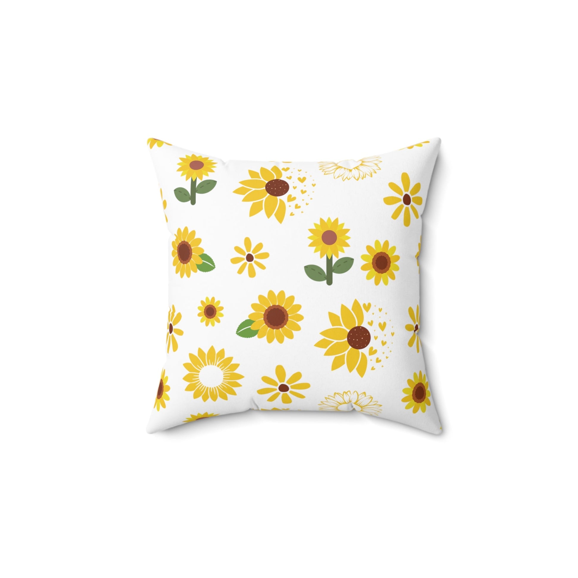 Sunflower Burst Square Pillow Summer Flower Cushion Cute Yellow Spring Floral Throw Pillow Accent Pillow Dorm Room Decor - Home Decor - Kristine Celestine