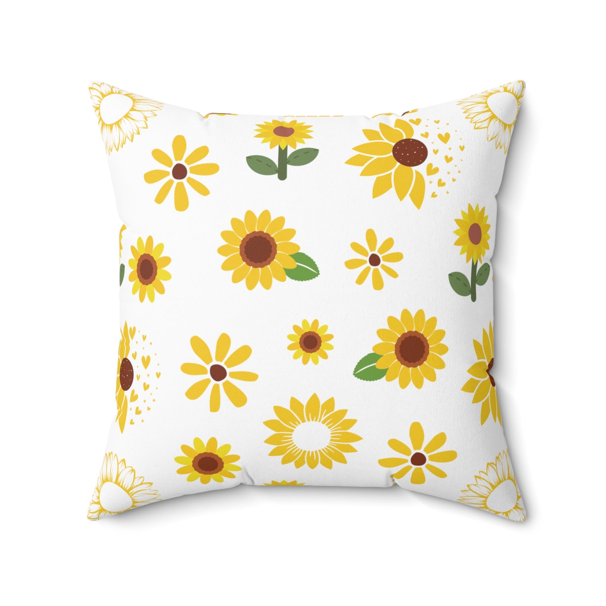 Sunflower Burst Square Pillow Summer Flower Cushion Cute Yellow Spring Floral Throw Pillow Accent Pillow Dorm Room Decor - Home Decor - Kristine Celestine