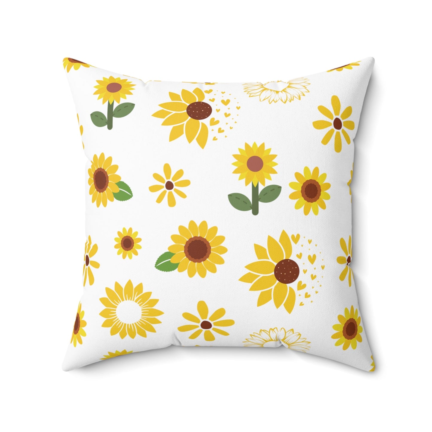 Sunflower Burst Square Pillow Summer Flower Cushion Cute Yellow Spring Floral Throw Pillow Accent Pillow Dorm Room Decor - Home Decor - Kristine Celestine