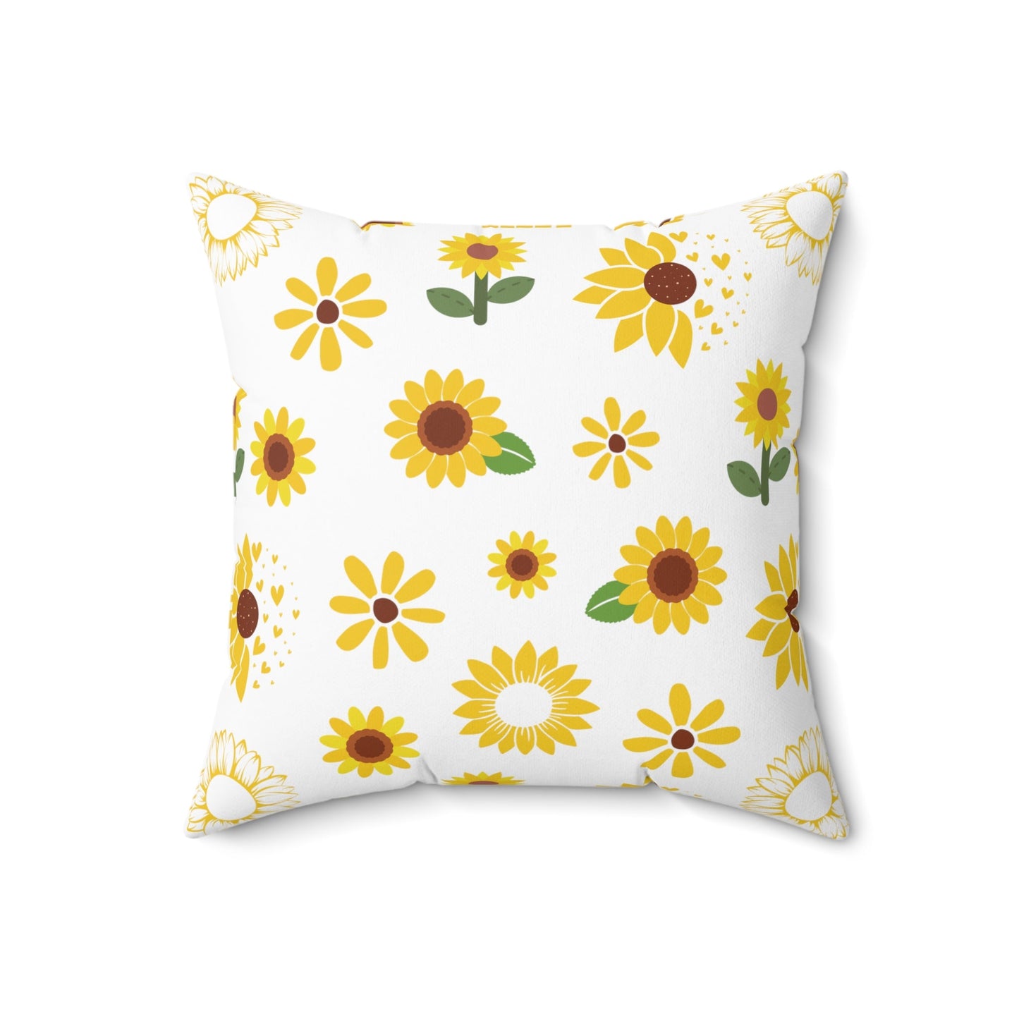 Sunflower Burst Square Pillow Summer Flower Cushion Cute Yellow Spring Floral Throw Pillow Accent Pillow Dorm Room Decor - Home Decor - Kristine Celestine