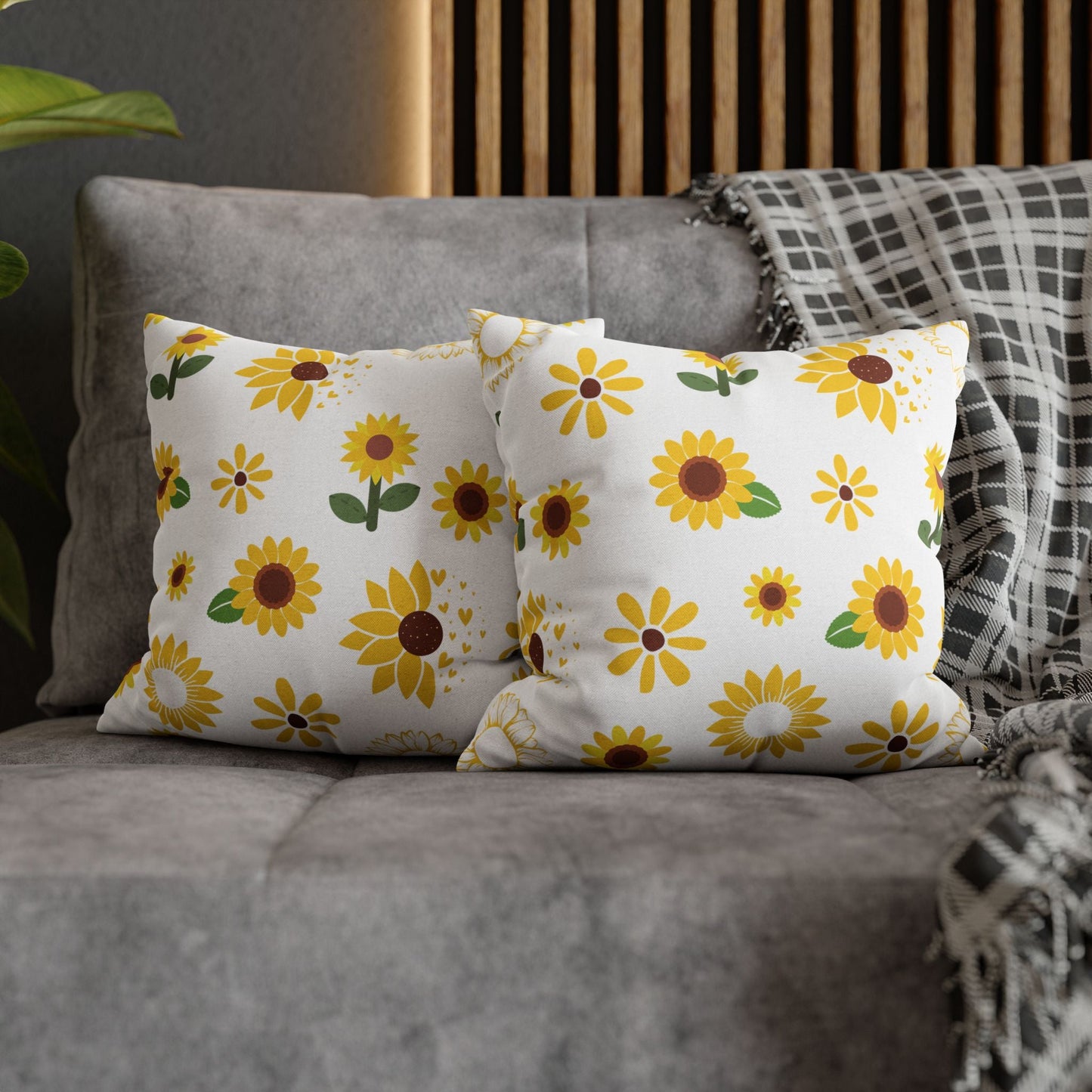 Sunflower Burst Square Pillowcase Pretty Cute Summer Flower Pillow Sham Floral Spring Accent Pillowcase Dorm Room Decor - Home Decor - Kristine Celestine